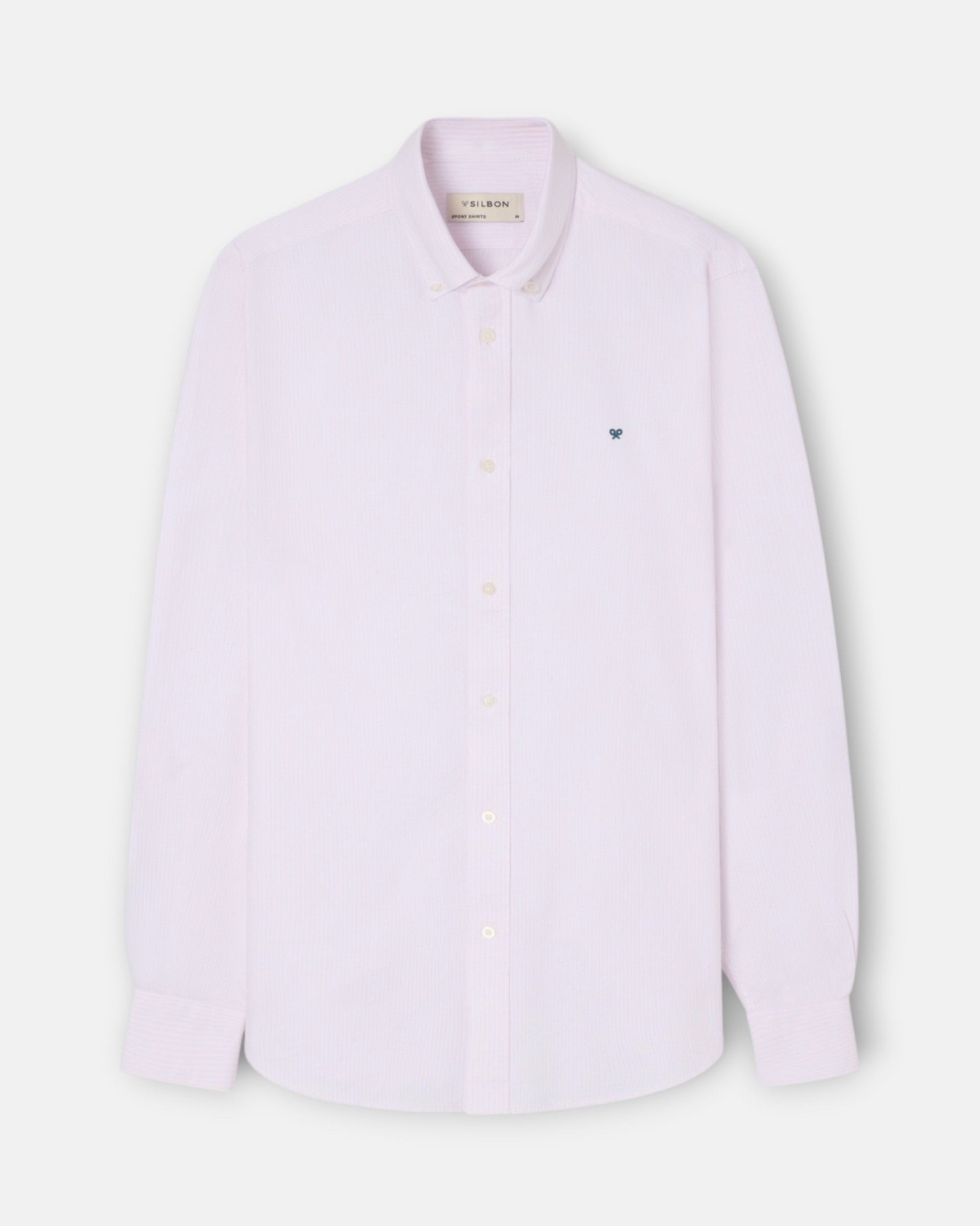 Camisa sport de hombre oxford rayas - Silbon - Rosa Rosa-1