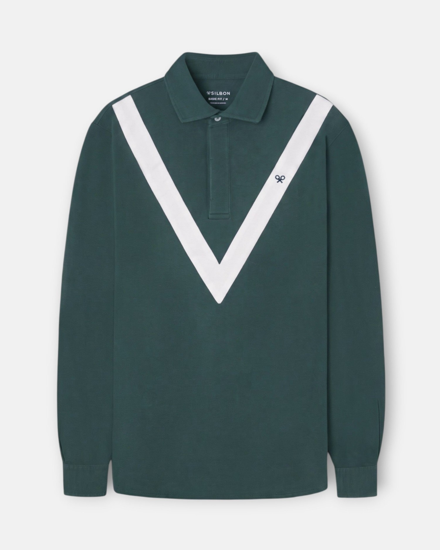 Imagen 0 de Polo de hombre manga larga chevron Verde oscuro