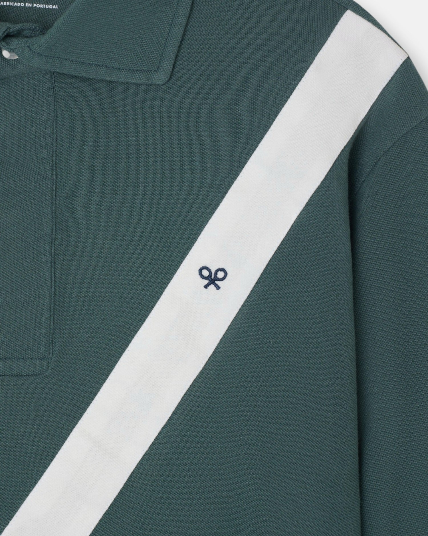 Imagen 3 de Polo de hombre manga larga chevron - Silbon - Verde oscuro Verde oscuro