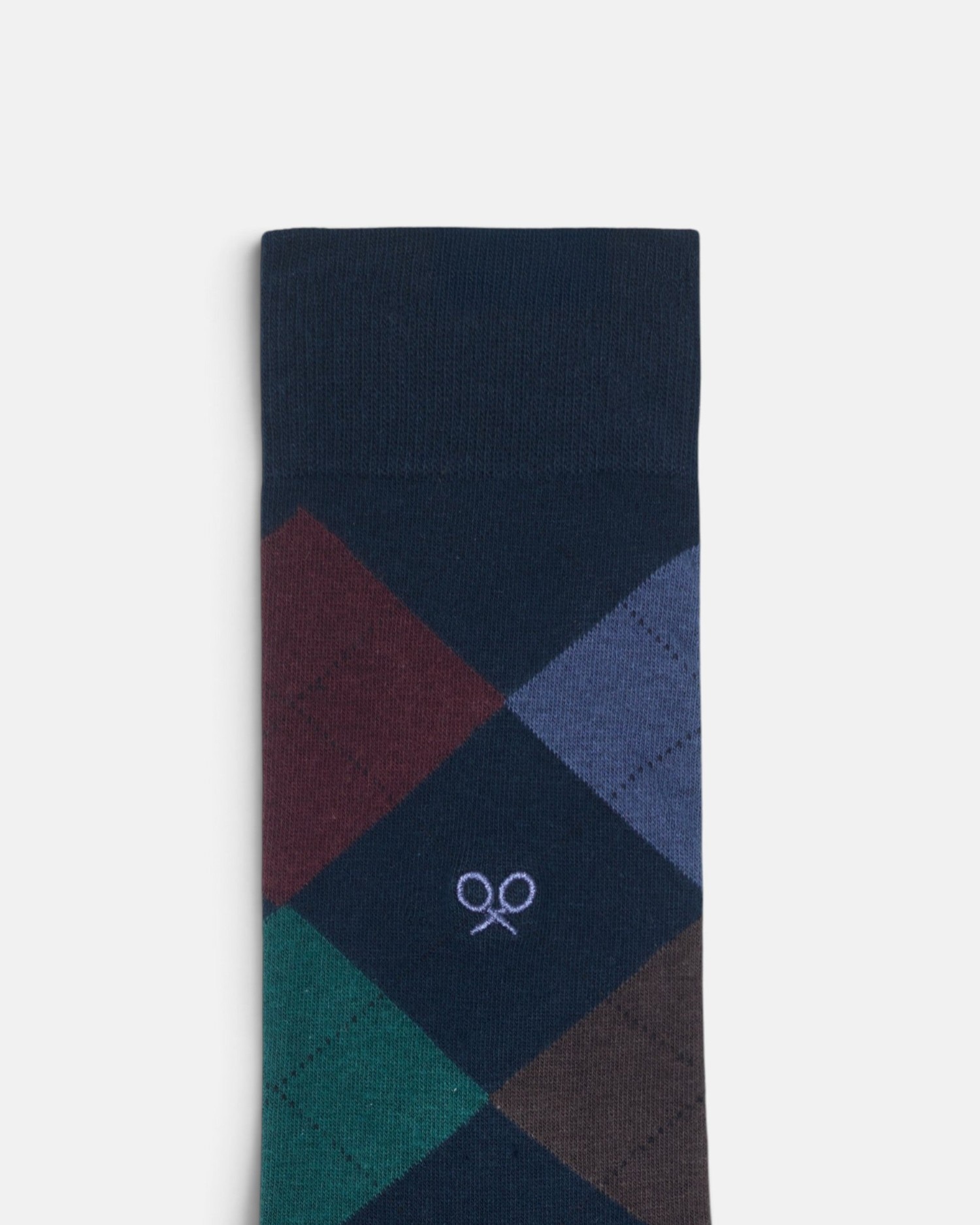 Calcetín de hombre rombos colores - Silbon - Azul marino Azul marino-3