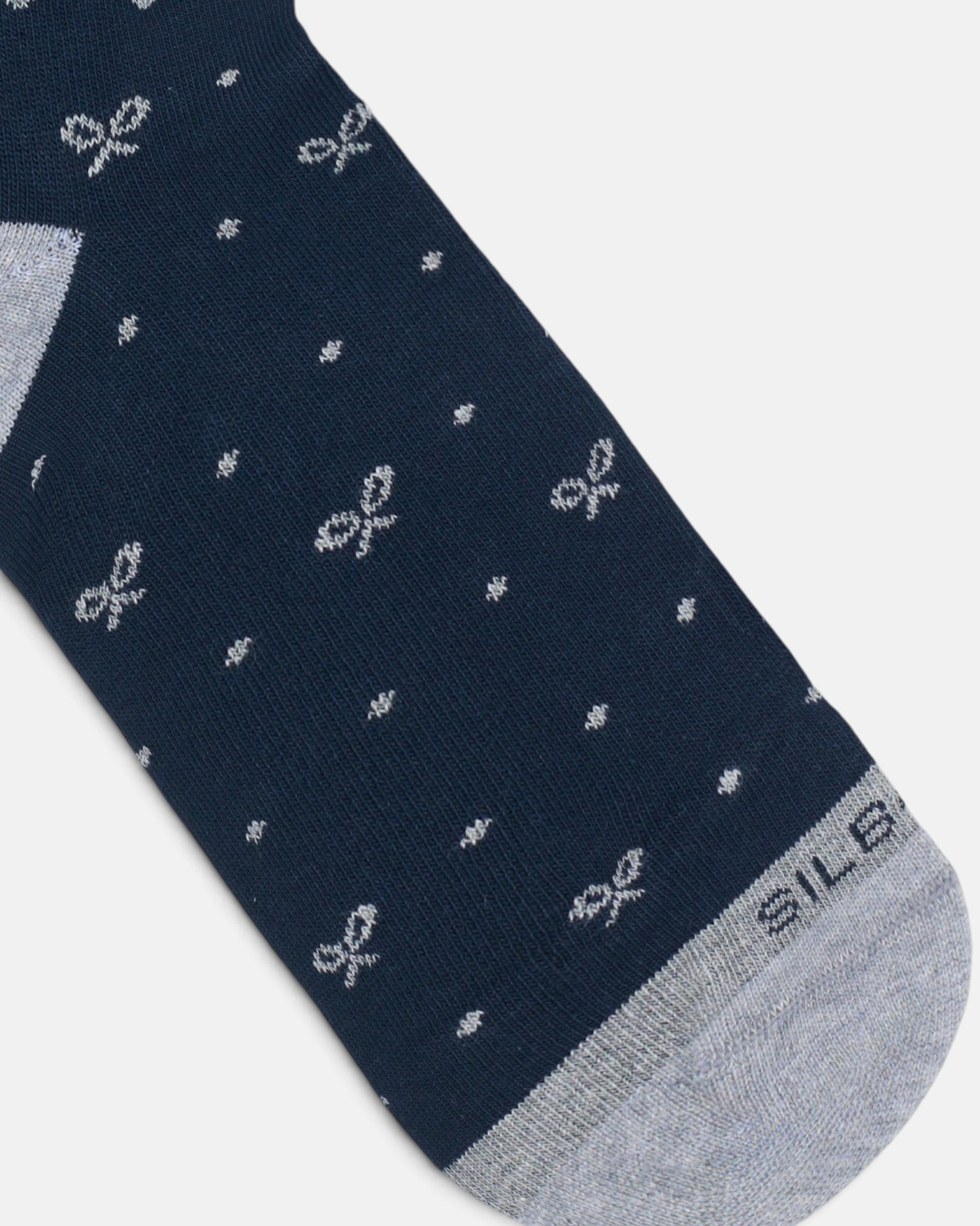 Calcetín Silbon motivos lunares verde de hombre - Gris Gris-2