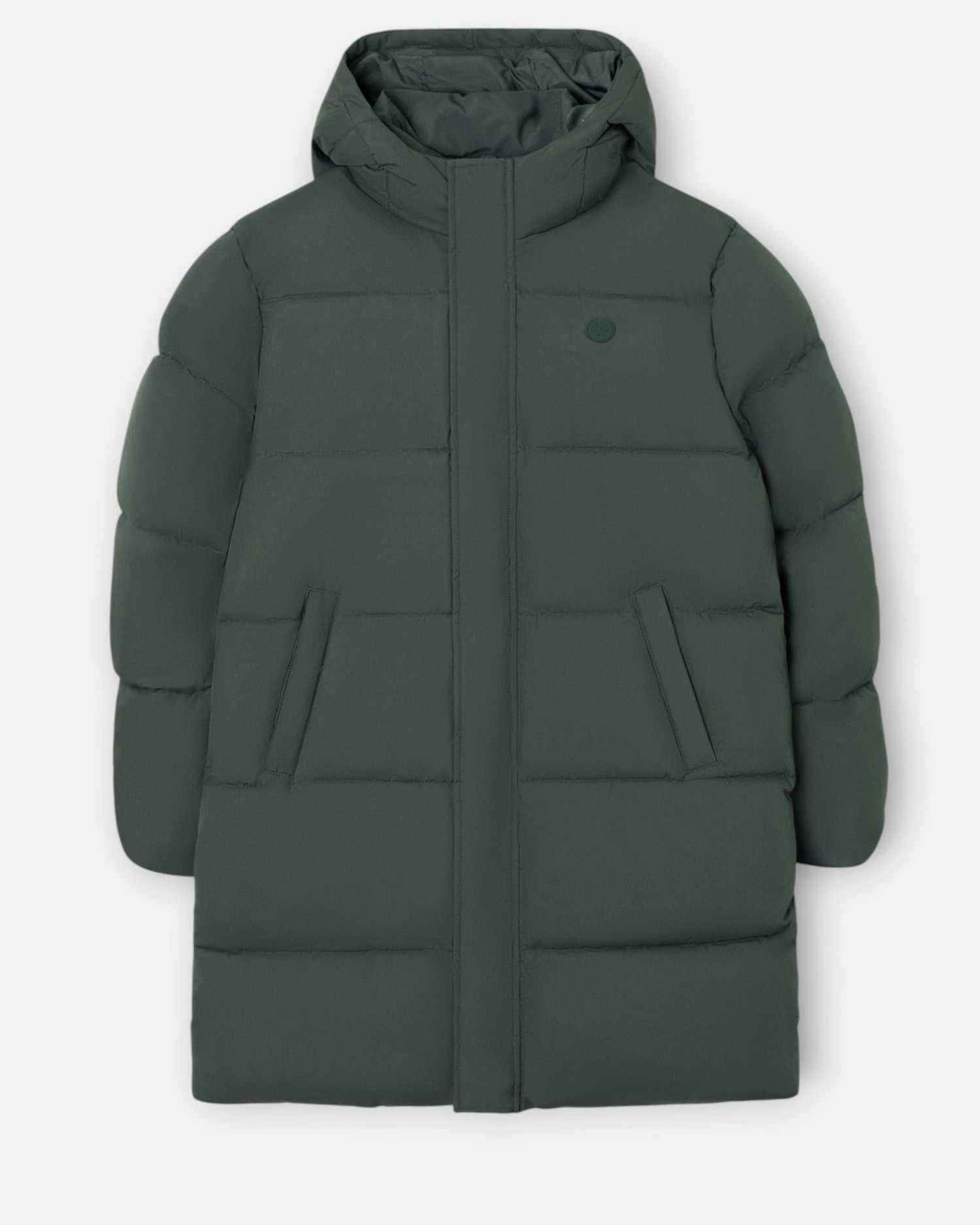 Imagen 1 de Abrigo largo acolchado de hombre con capucha - Silbon - Verde Verde