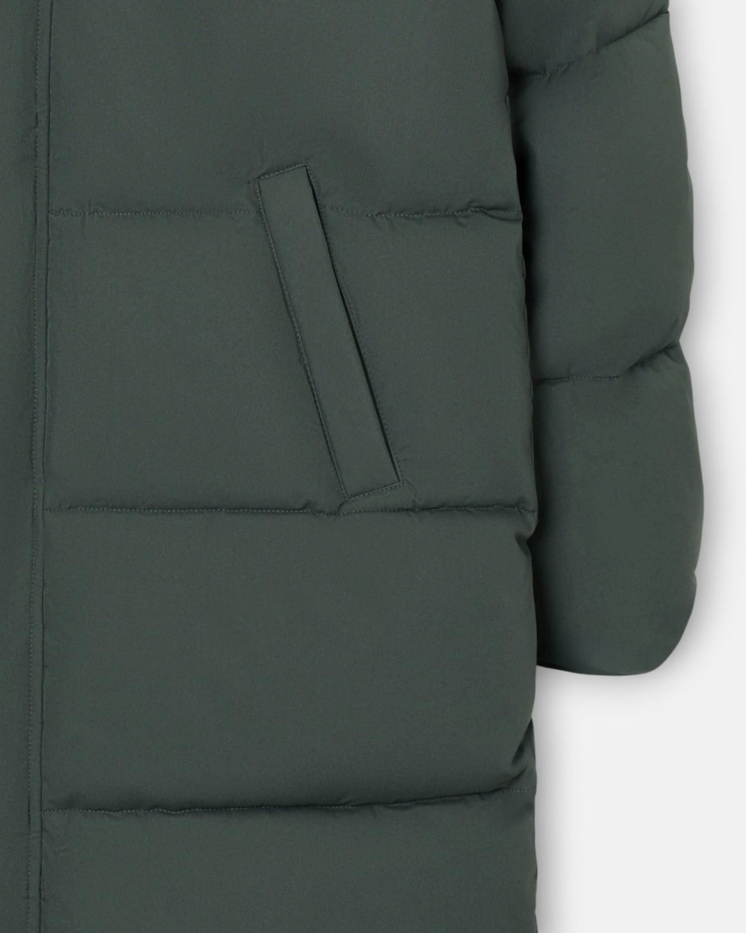 Imagen 3 de Abrigo largo acolchado de hombre con capucha - Silbon - Verde Verde