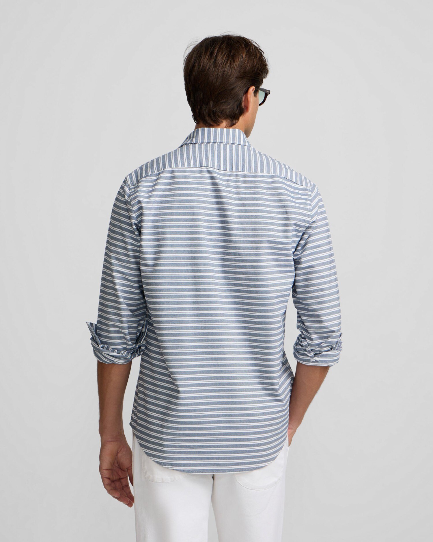 Polera de hombre oxford raya horizontal - Silbon - Azul marino Azul marino-2