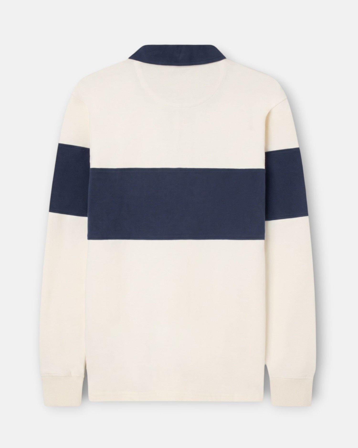 Polo de hombre manga larga raya - Silbon - Crema Crema-2