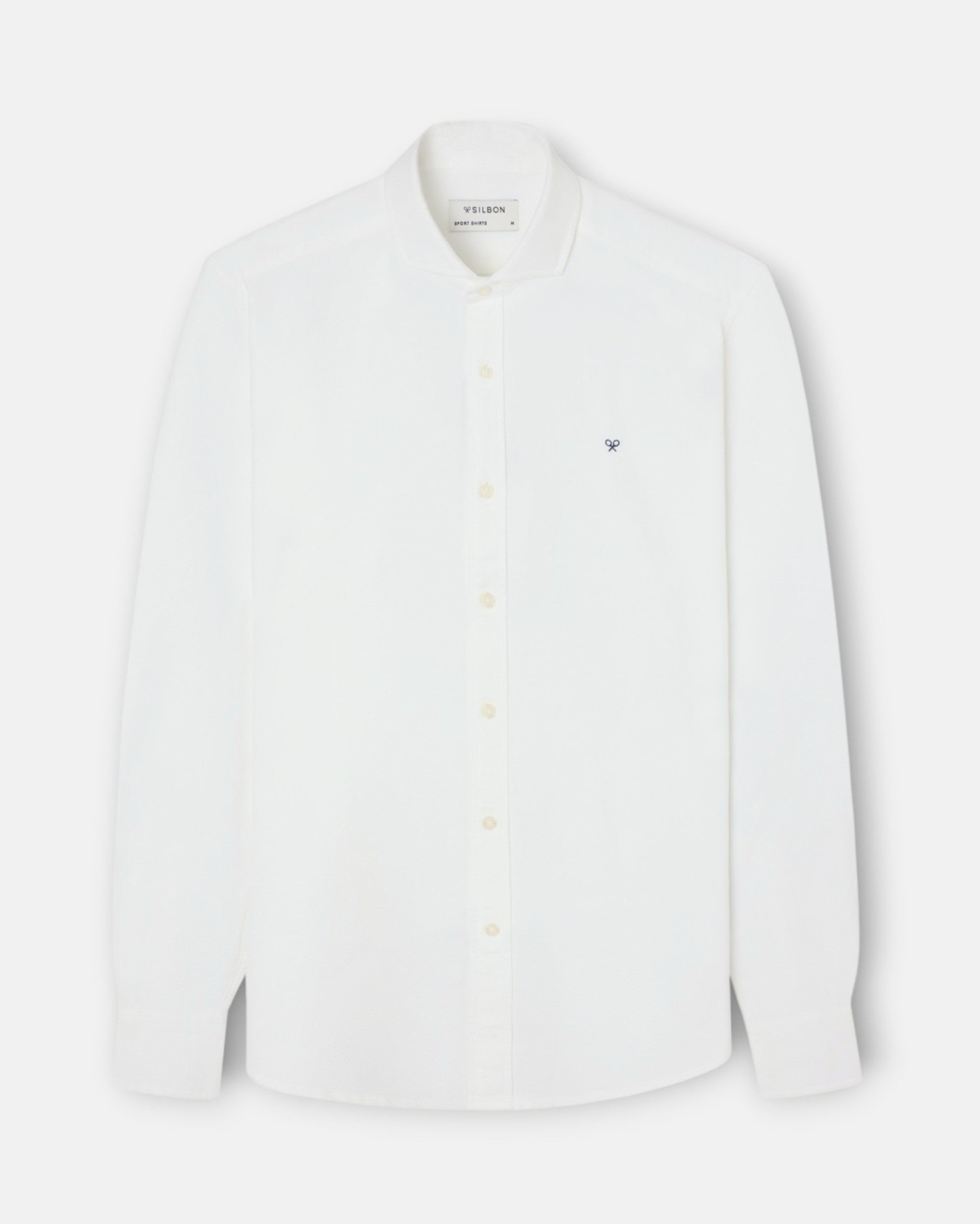 Camisa sport de hombre de estructura slim - Silbon - Blanco Blanco-4