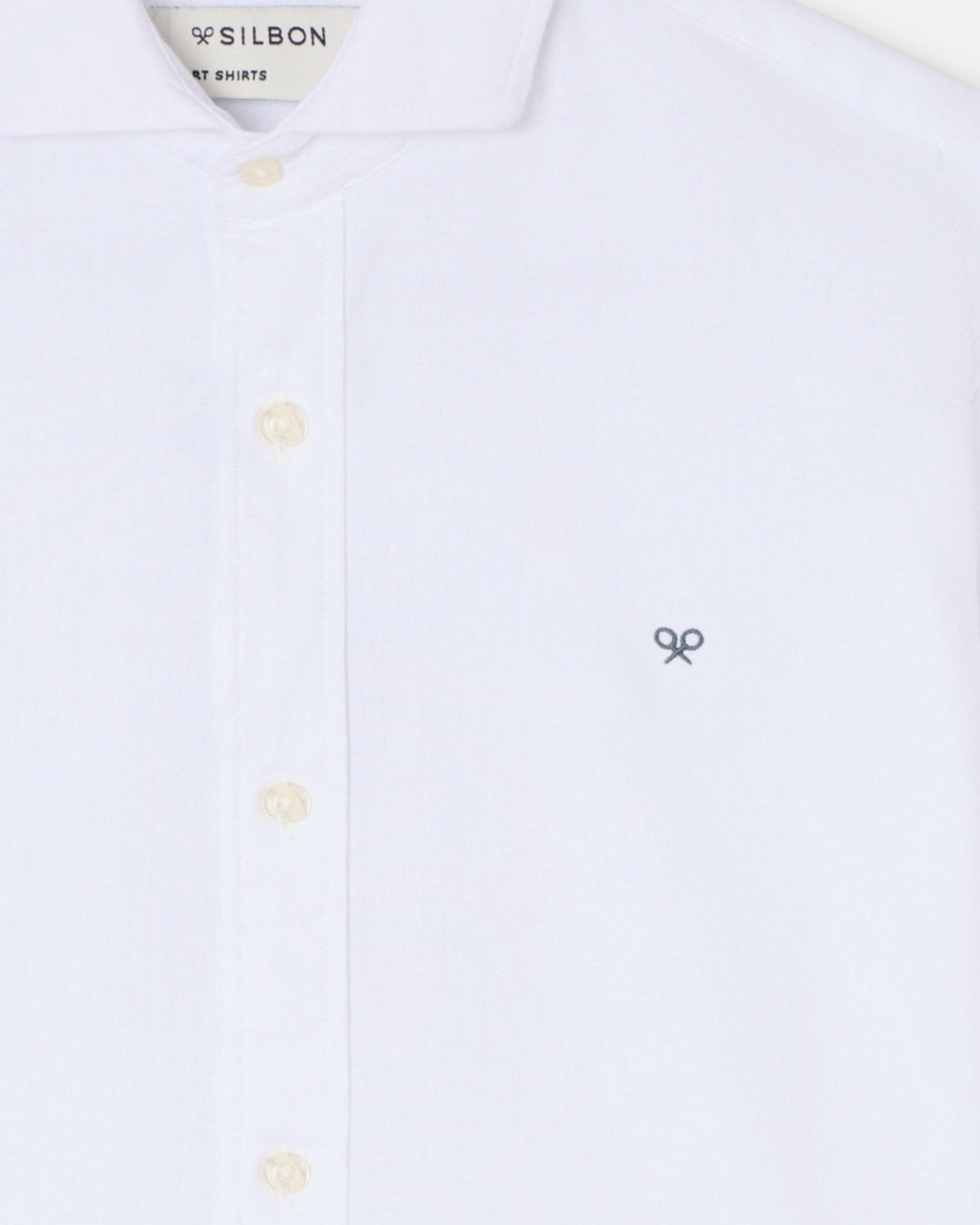 Camisa sport de hombre espiga - Silbon - Blanco Blanco-3