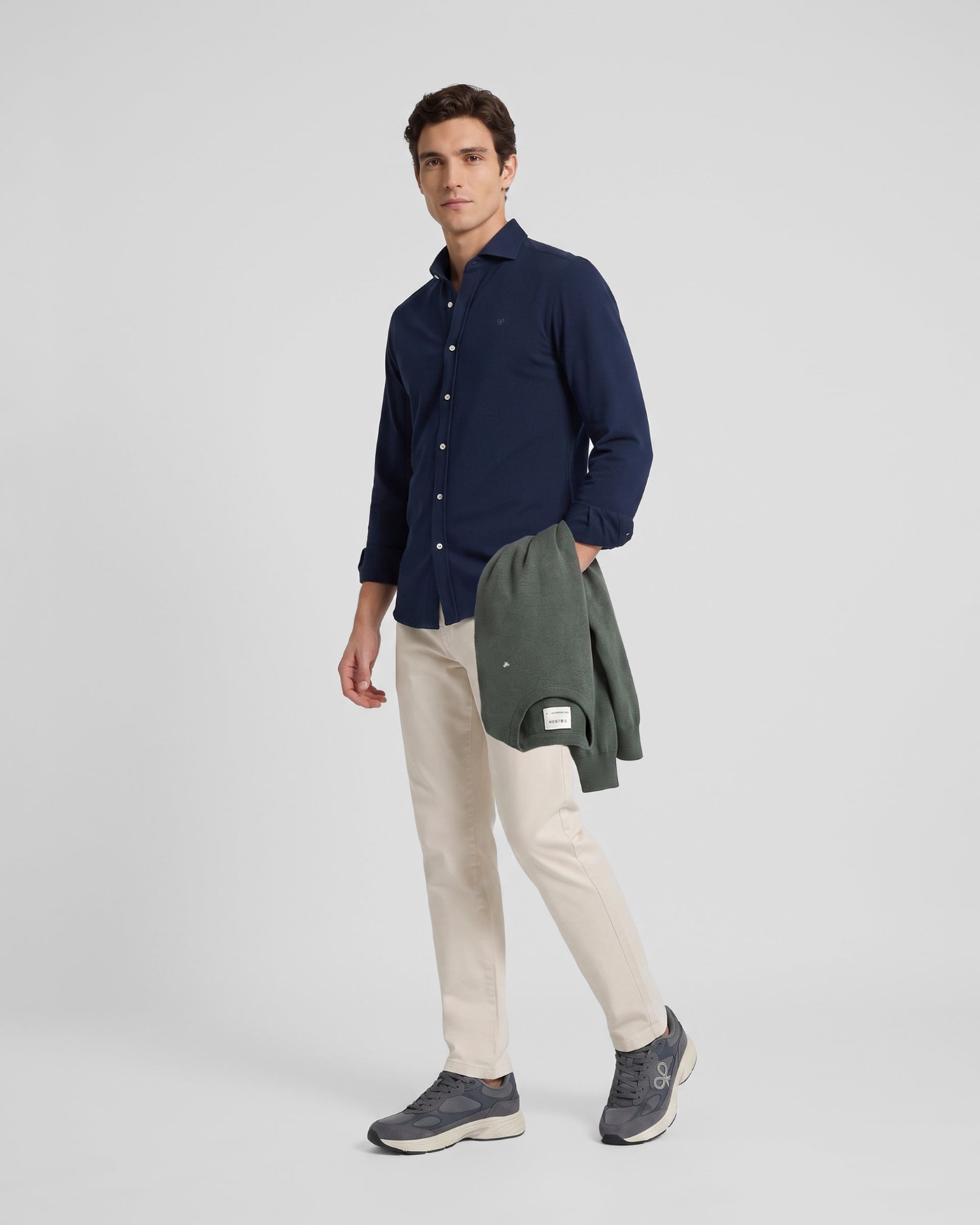 Camisa sport de hombre pique - Silbon - Azul marino Azul marino-3