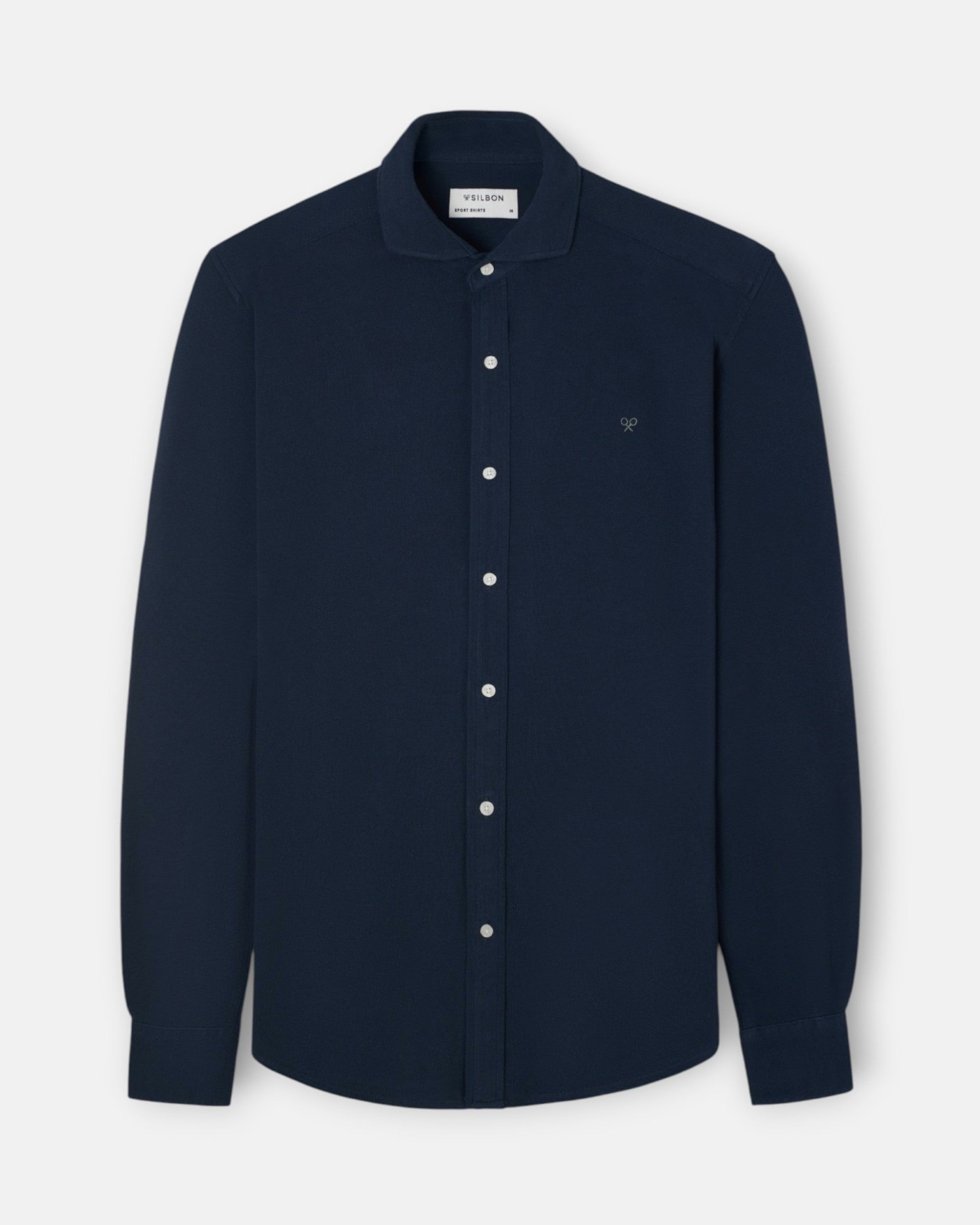 Camisa sport de hombre pique - Silbon - Azul marino Azul marino-5