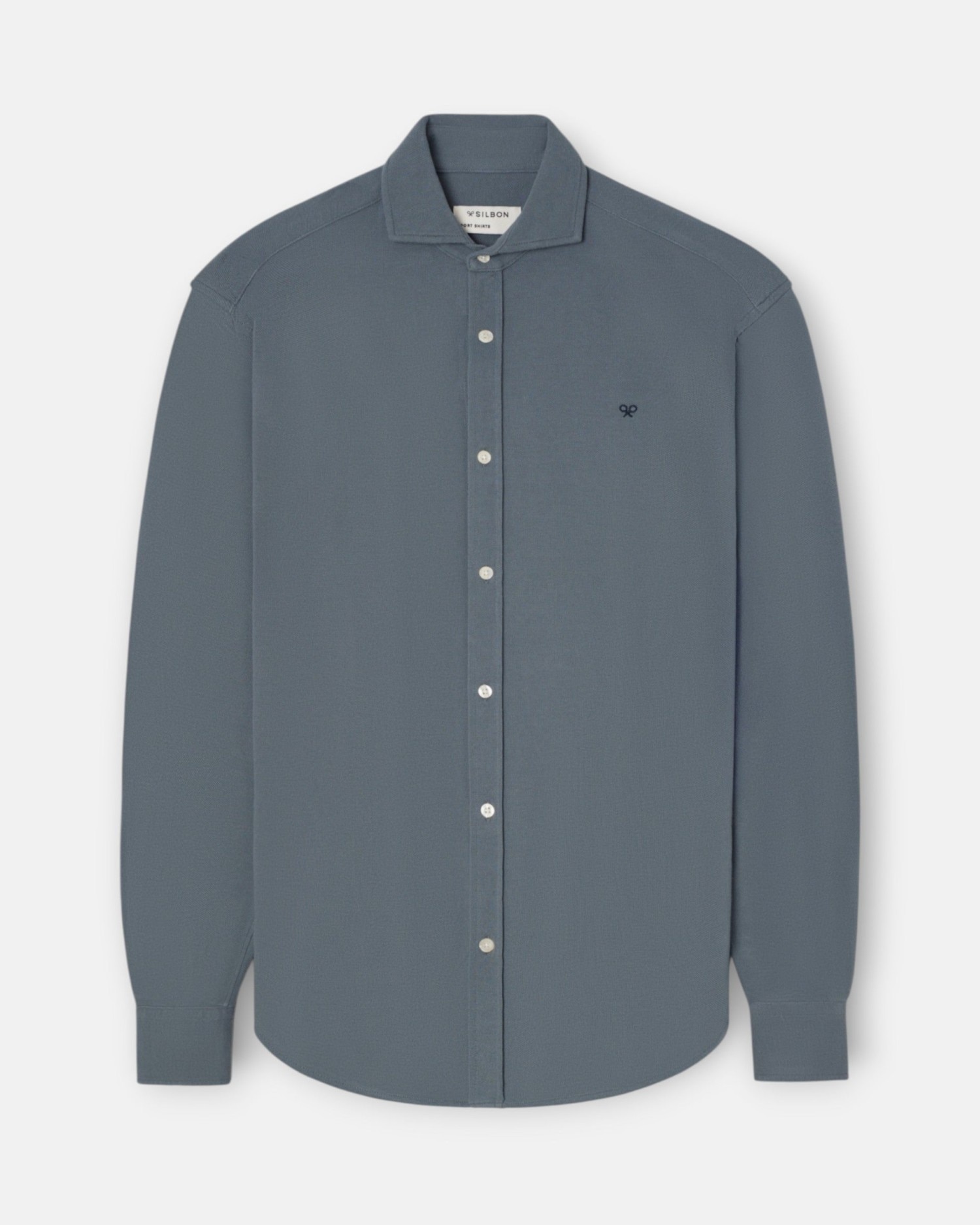 Camisa sport de hombre pique - Silbon - Azul grisáceo Azul grisáceo-1