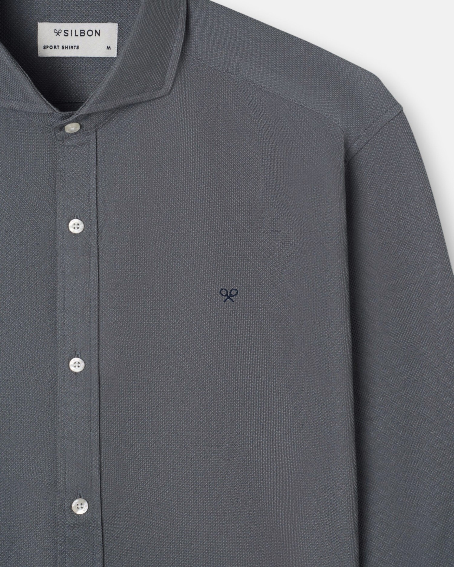 Camisa sport de hombre de estructura slim - Silbon - Verde oscuro Verde oscuro-3