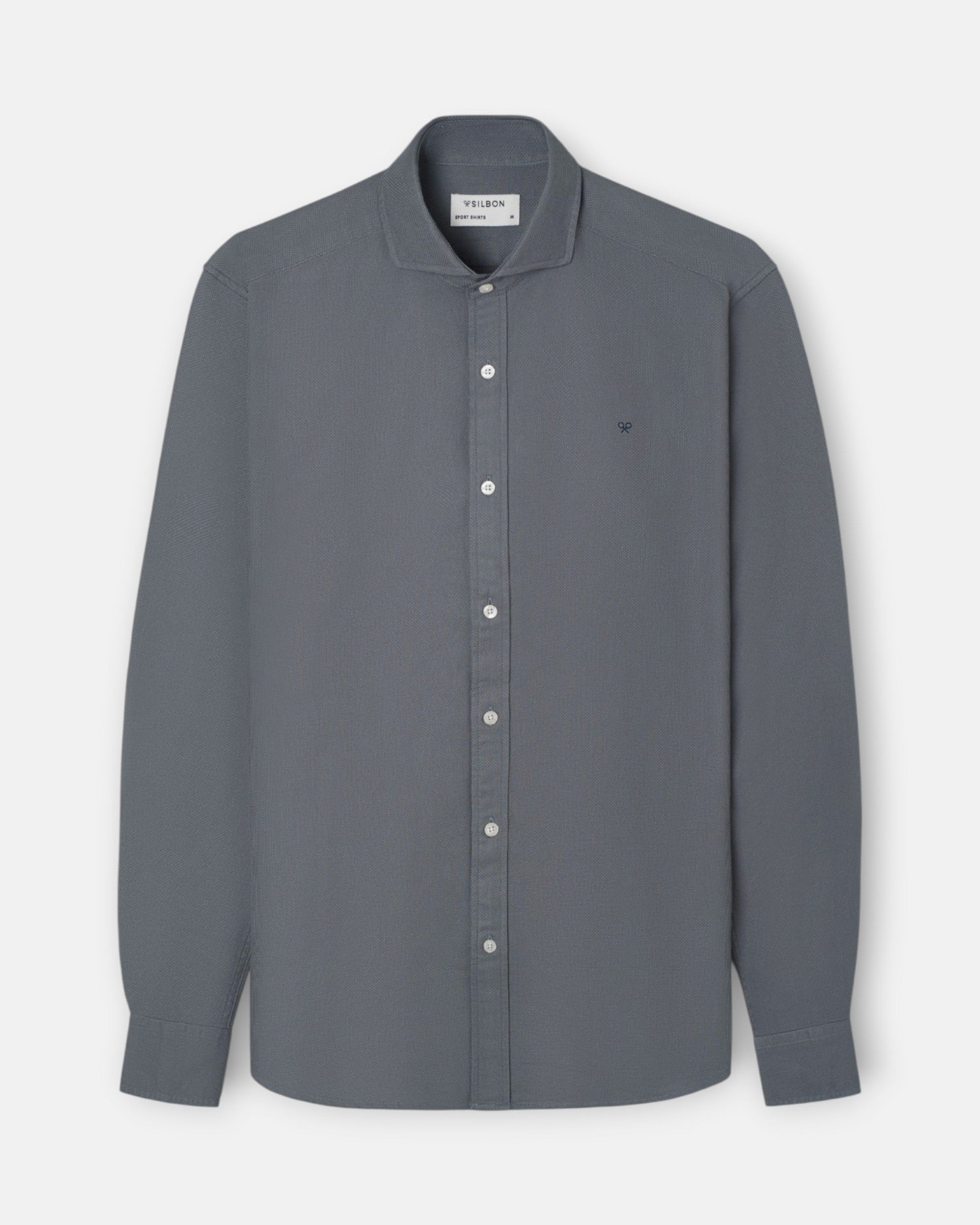 Camisa sport de hombre de estructura slim - Silbon - Verde oscuro Verde oscuro-4