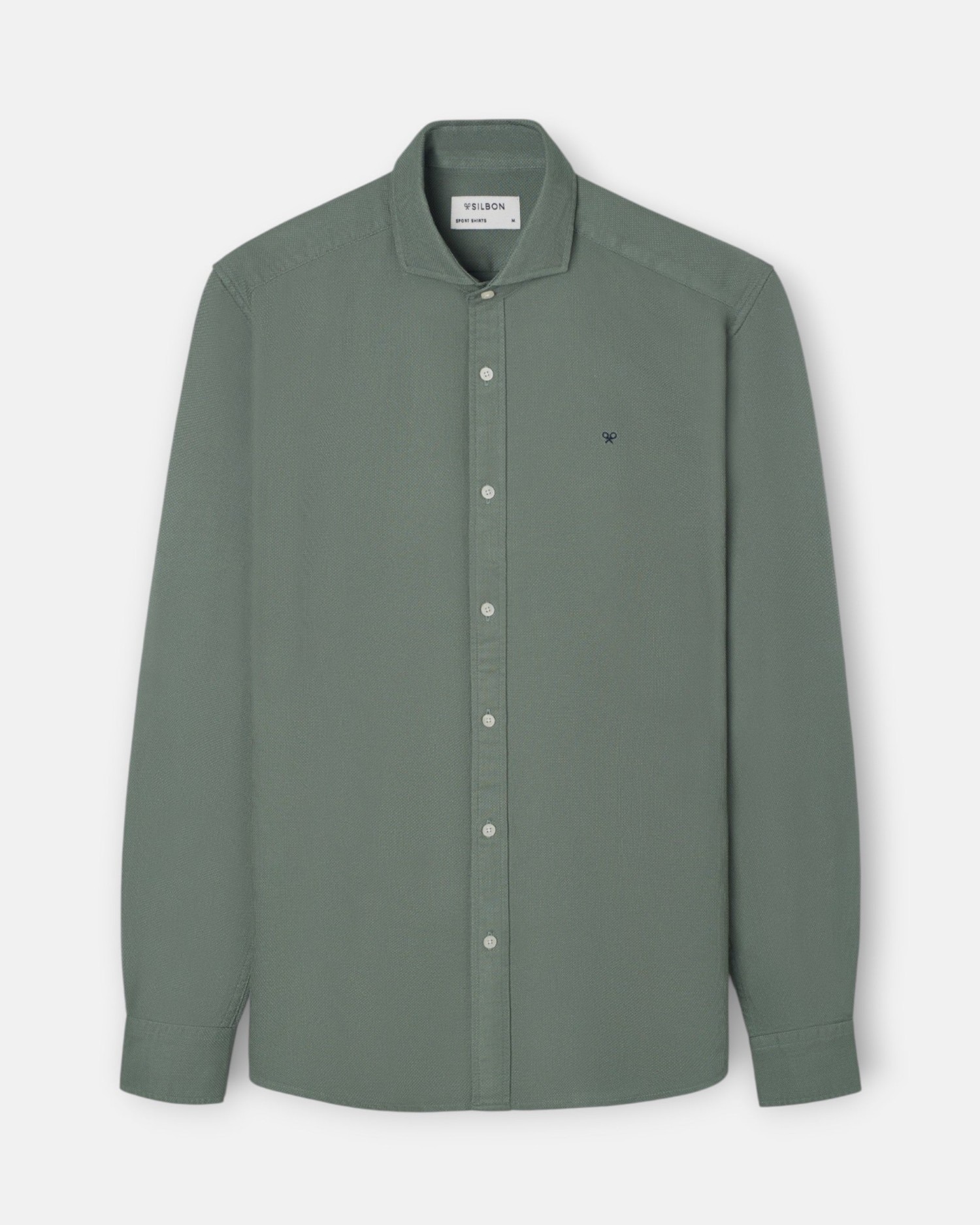 Camisa sport de hombre de estructura slim - Silbon - Verde Verde-5
