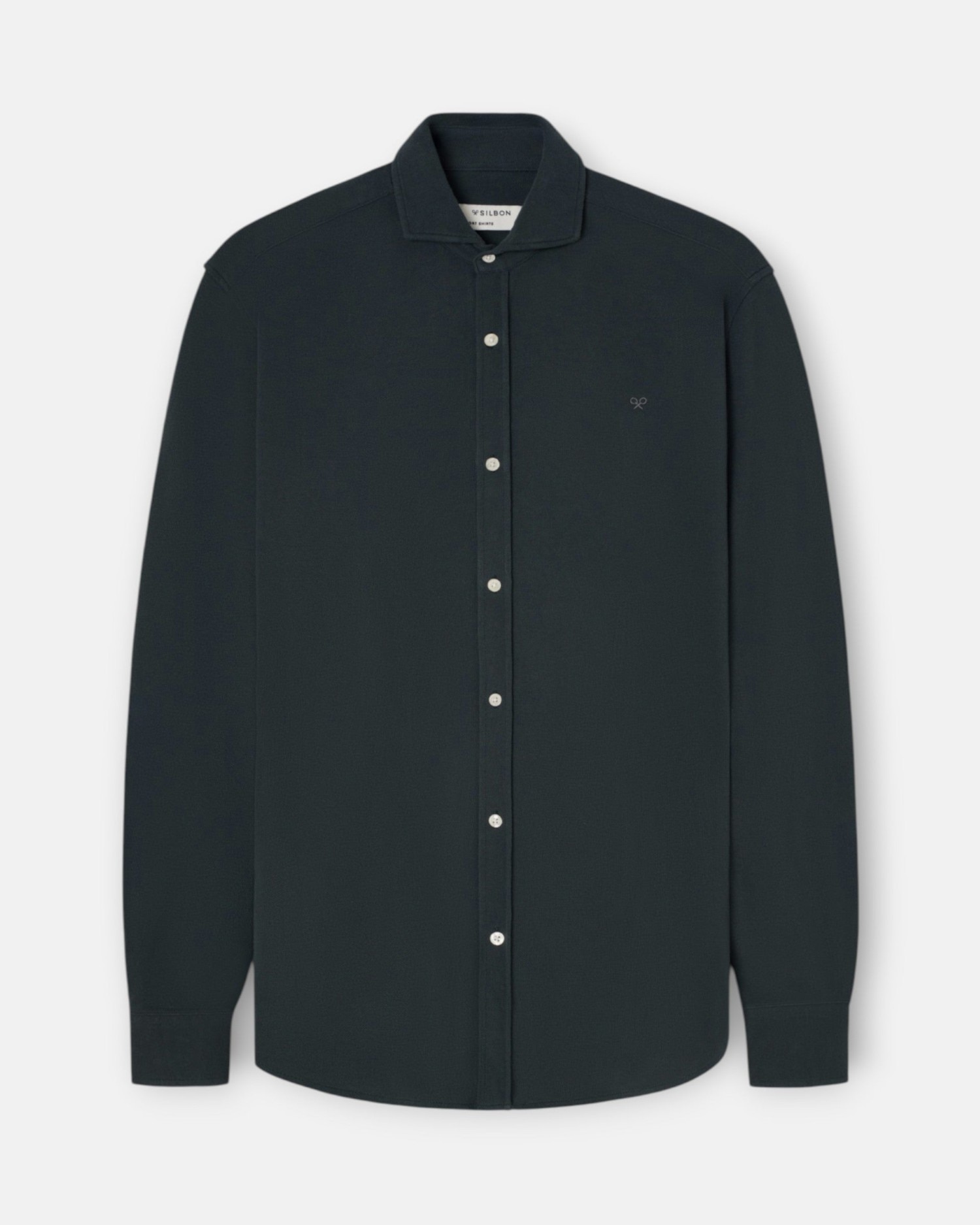 Camisa sport de hombre pique - Silbon - Verde oscuro Verde oscuro-1