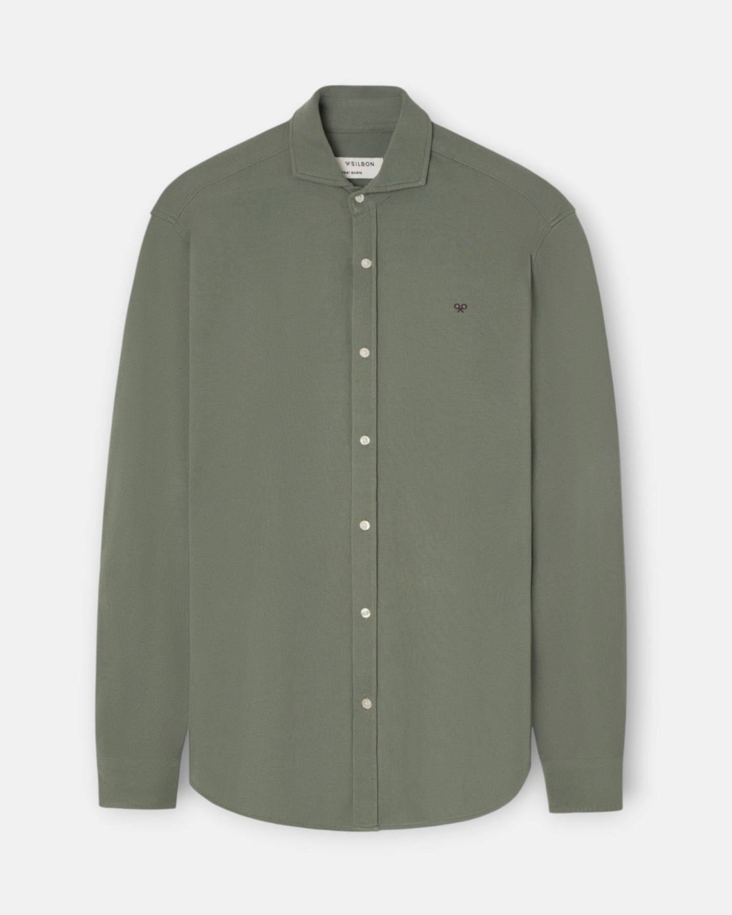 Camisa sport de hombre pique - Silbon - Verde claro Verde claro-1
