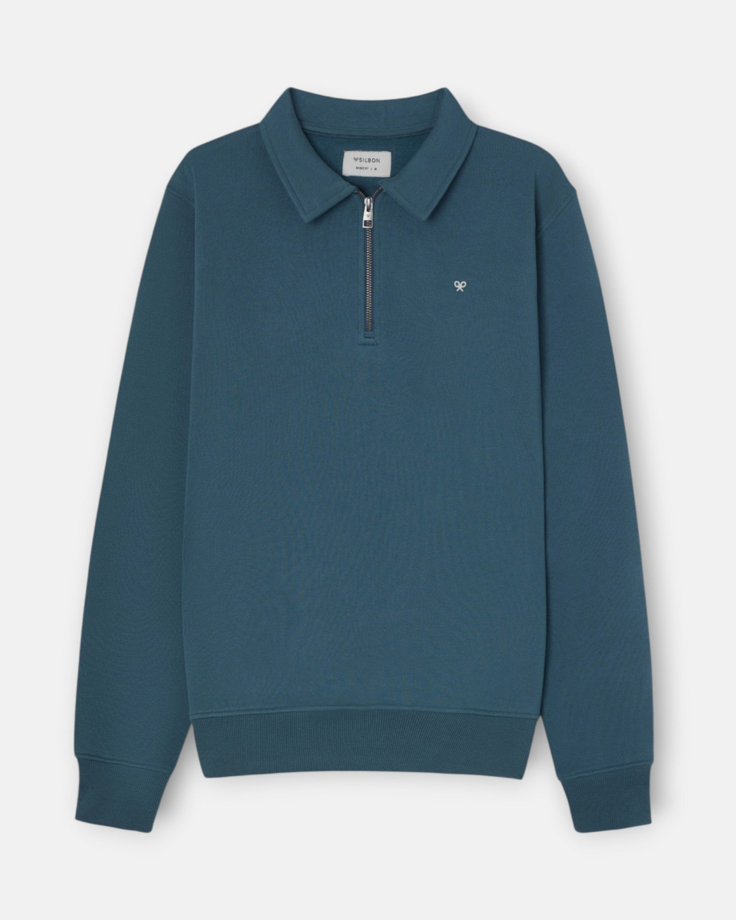 Imagen 0 de Sudadera de hombre media cremallera minilogo Petróleo