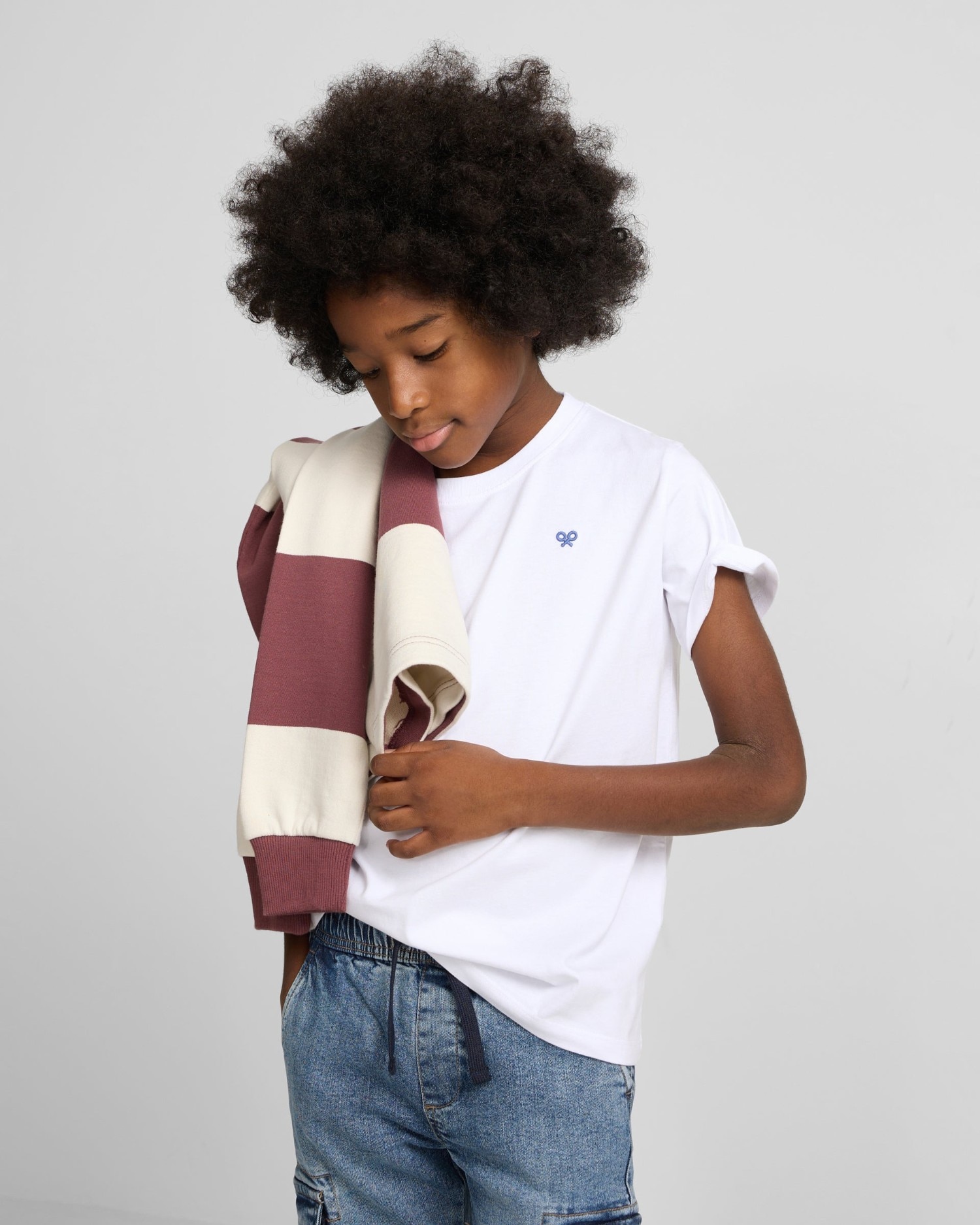 Camiseta de niño play & pizza - Silbon - Blanco Blanco-1