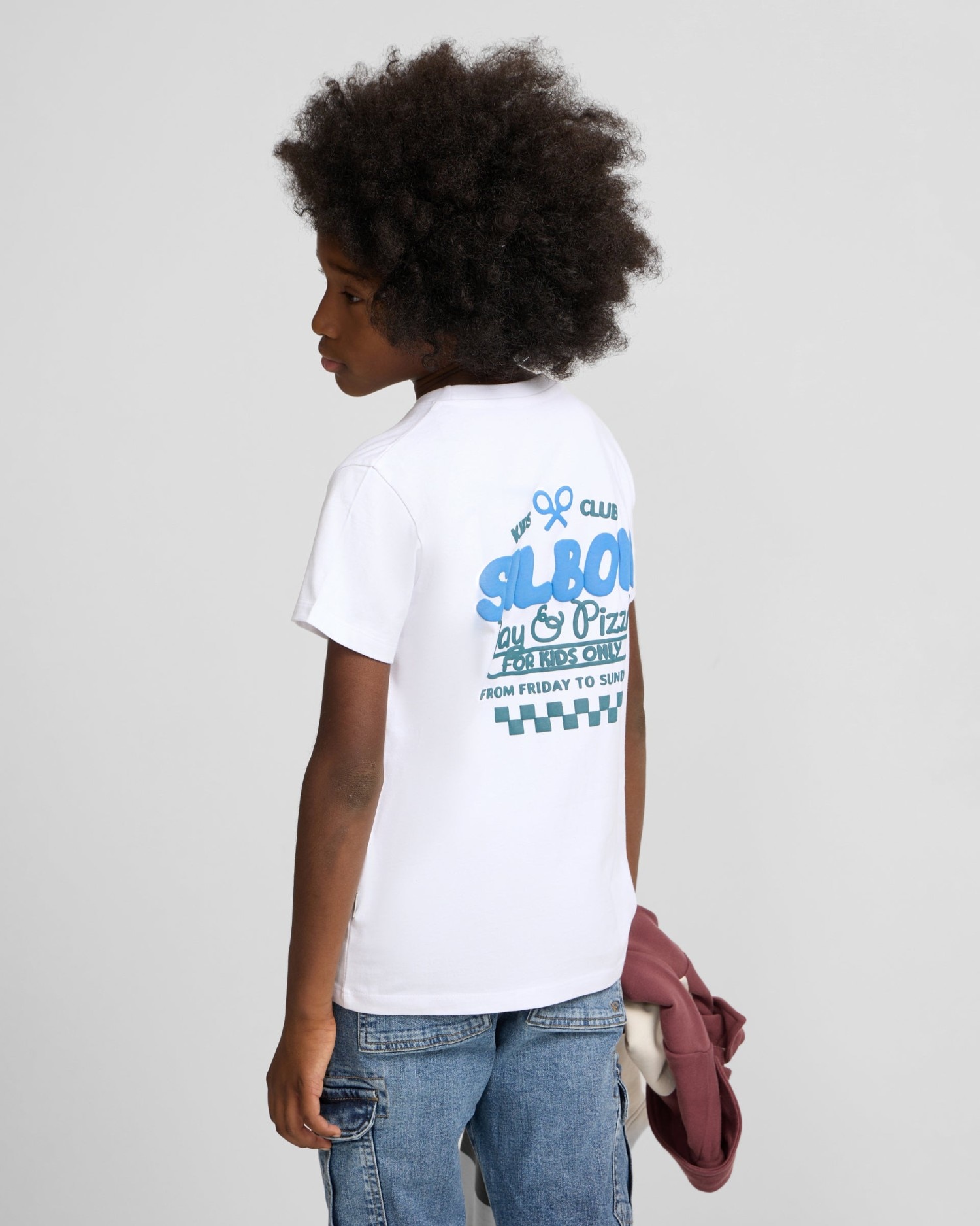 Camiseta de niño play & pizza - Silbon - Blanco Blanco-2