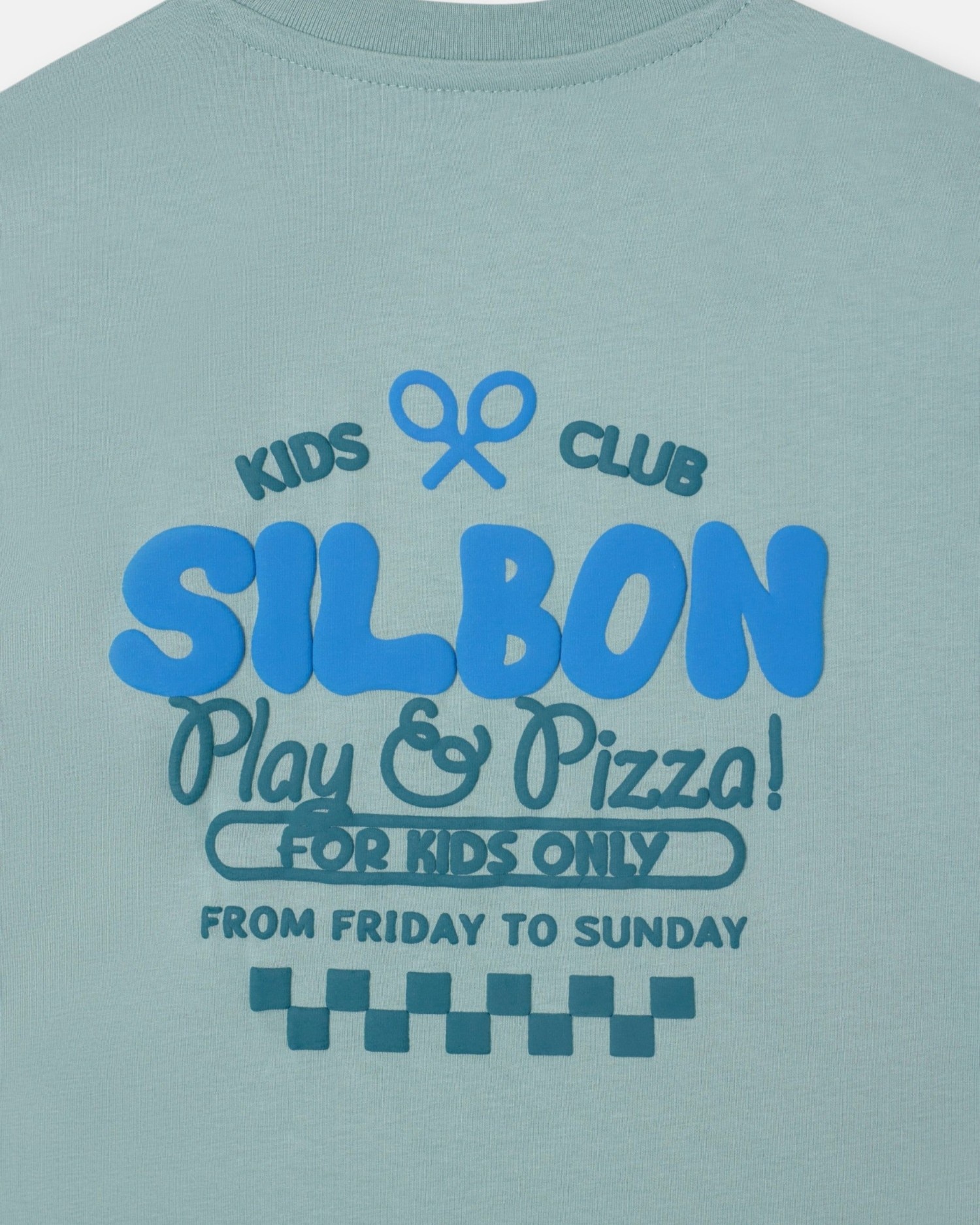 Camiseta de niño play & pizza - Silbon - Verde Verde-4
