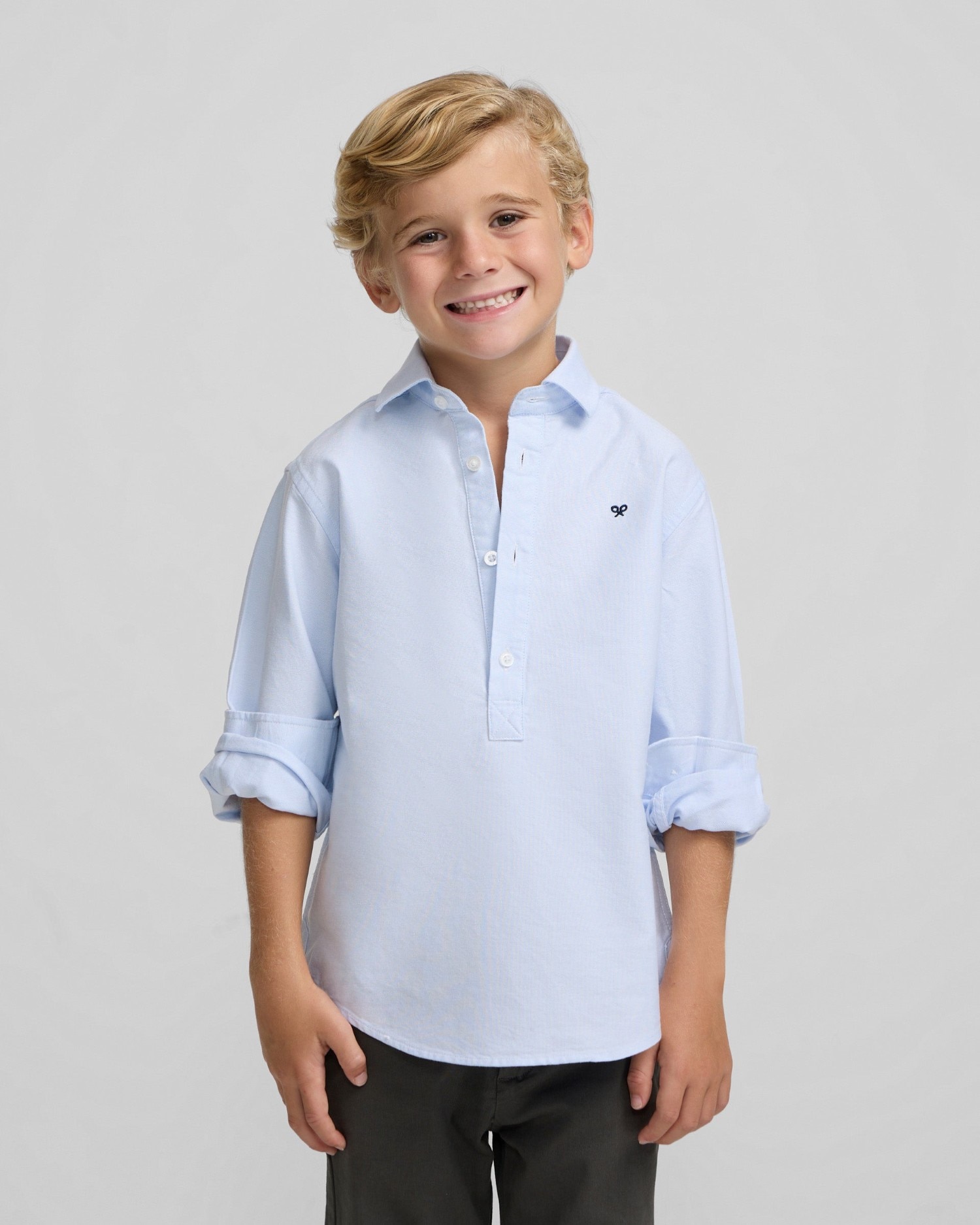 Imagen 0 de Polera sport de niño oxford clásica Azul celeste