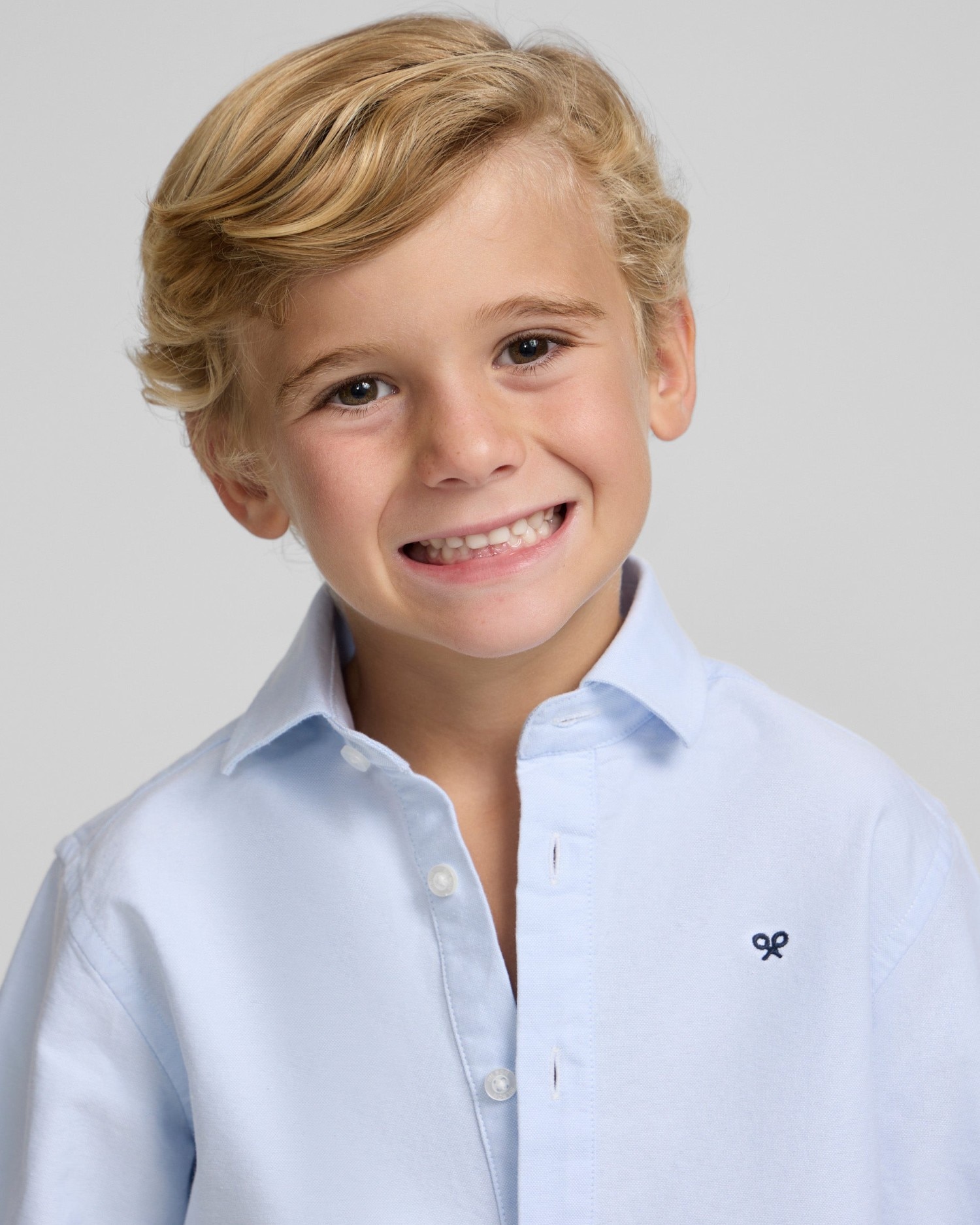 Polera sport de niño oxford clásica - Silbon - Azul celeste Azul celeste-3