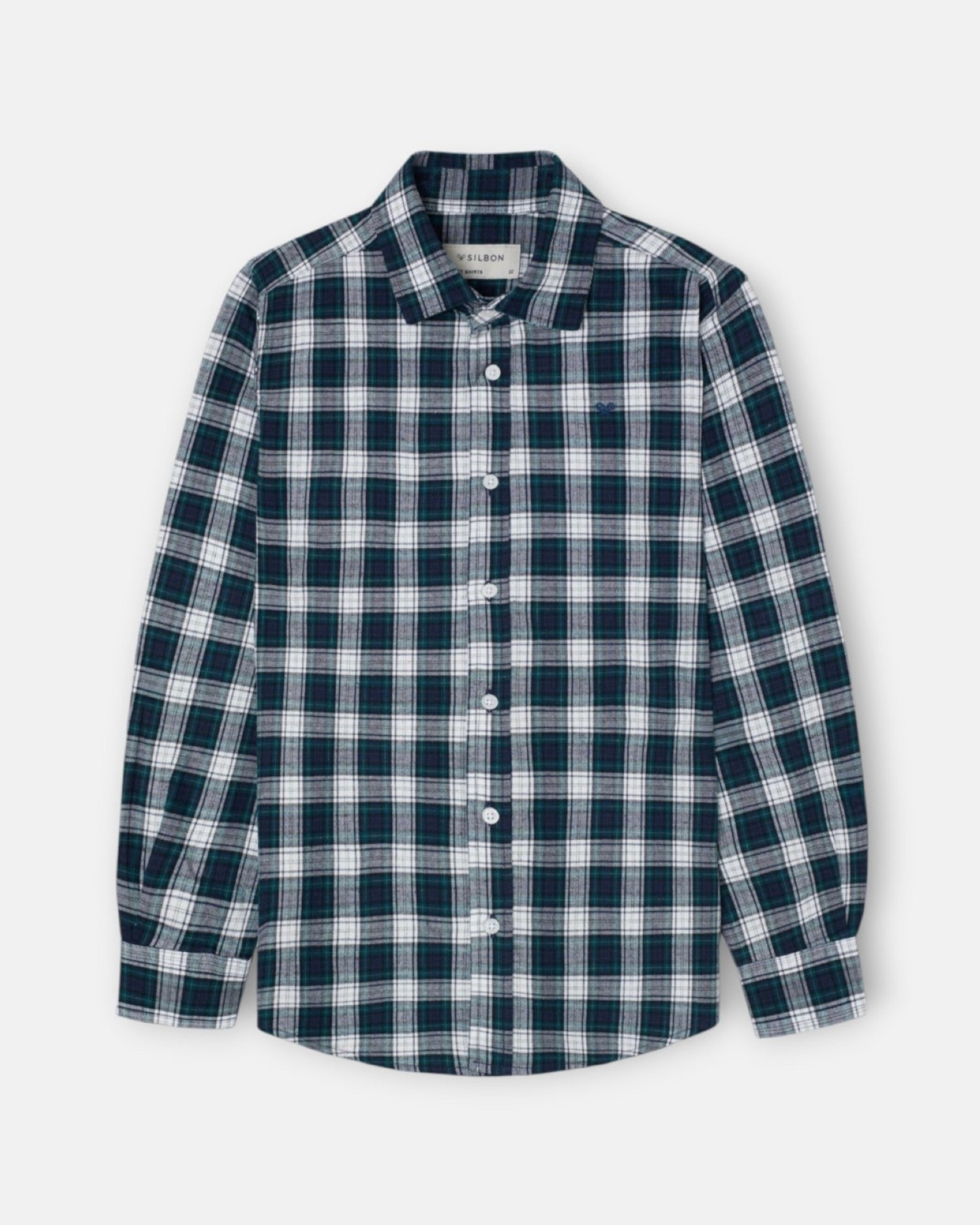 Imagen 1 de Camisa sport de niño de cuadros tartán Verde