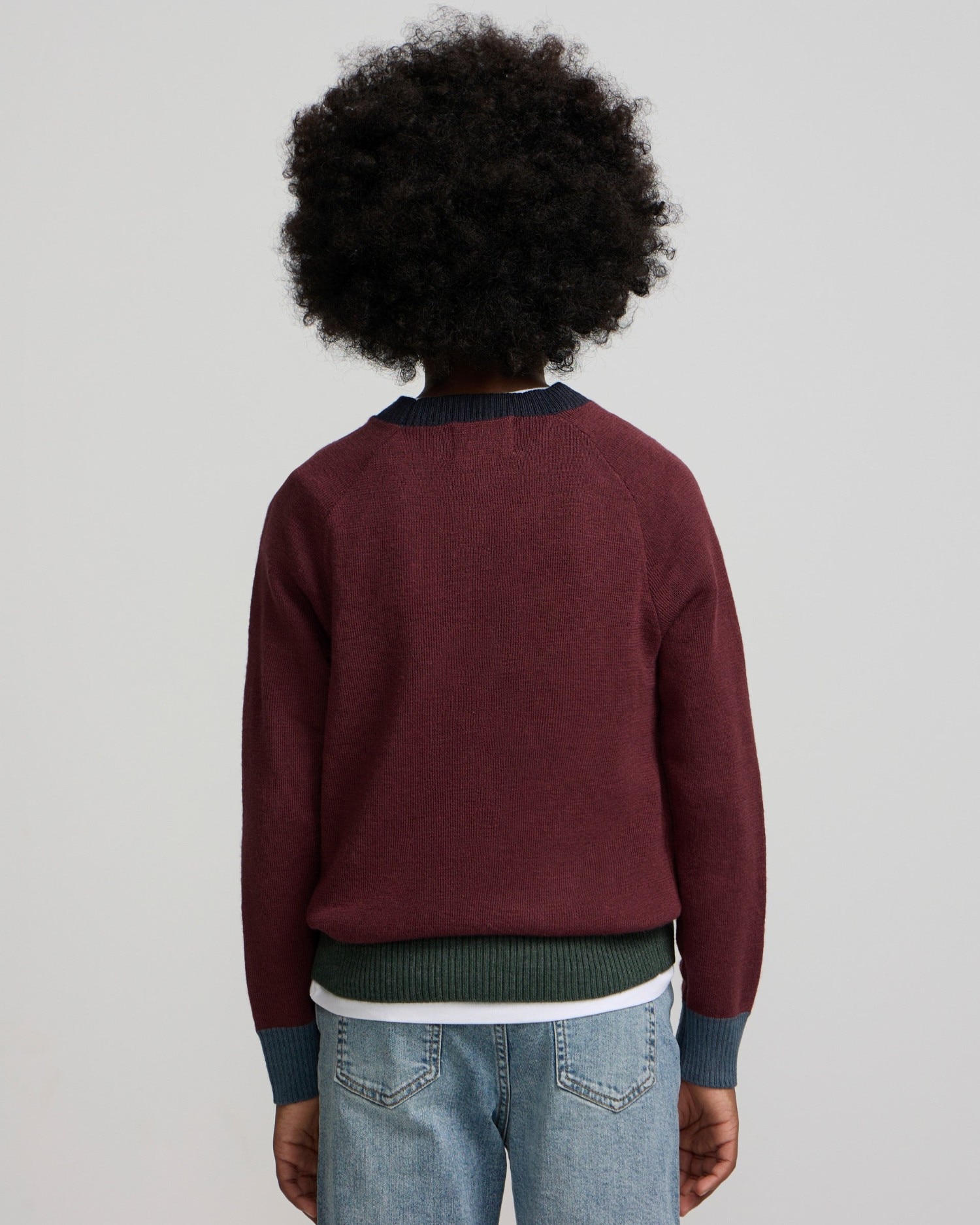 Jersey de niño con detalles a contraste - Silbon - Burdeos Burdeos-2