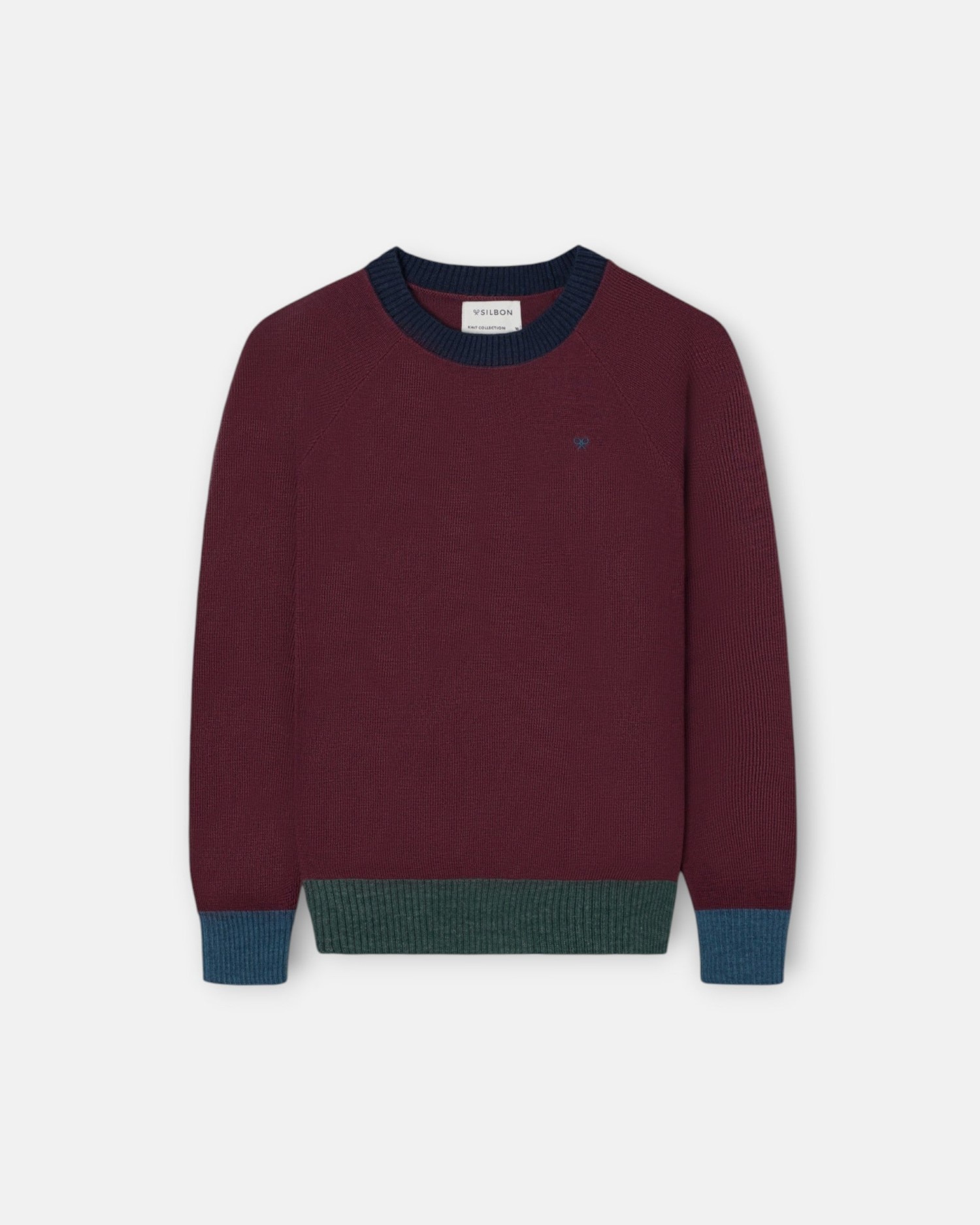Jersey de niño con detalles a contraste - Silbon - Burdeos Burdeos-5