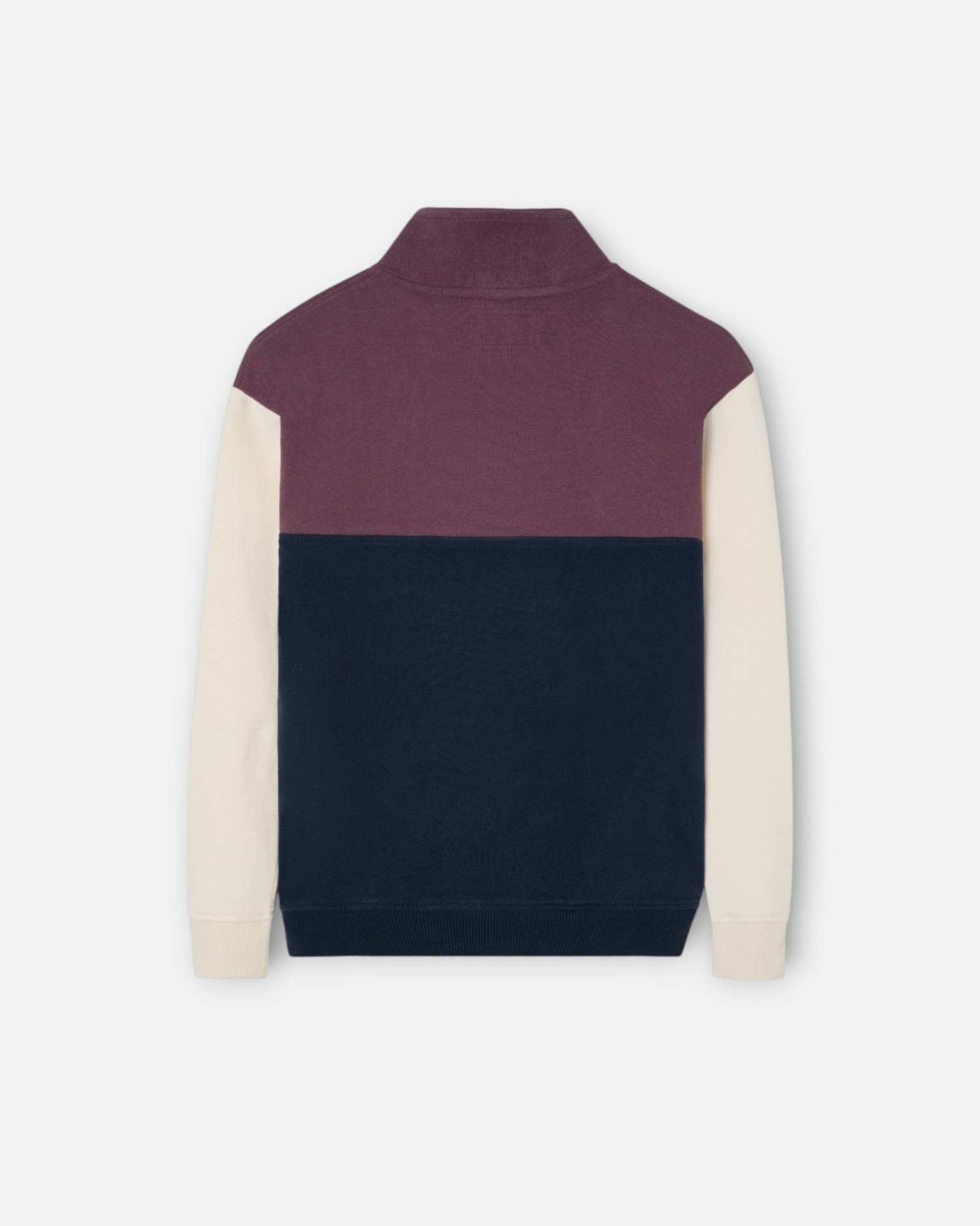 Imagen 2 de Sudadera de niño de bloques con media cremallera - Silbon - Azul marino Azul marino