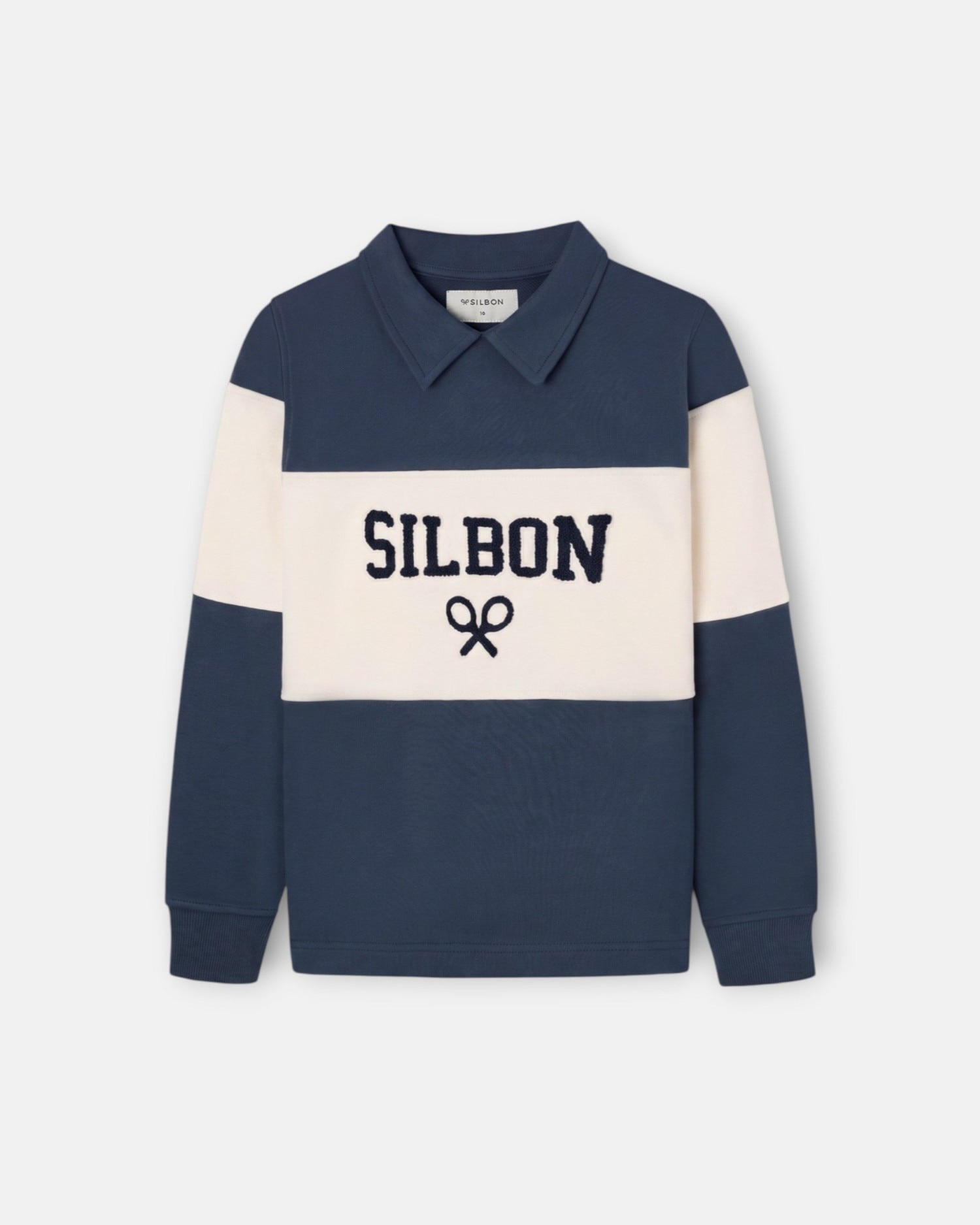 Imagen 0 de Sudadera de niño con cuello polo en bloques Azul marino