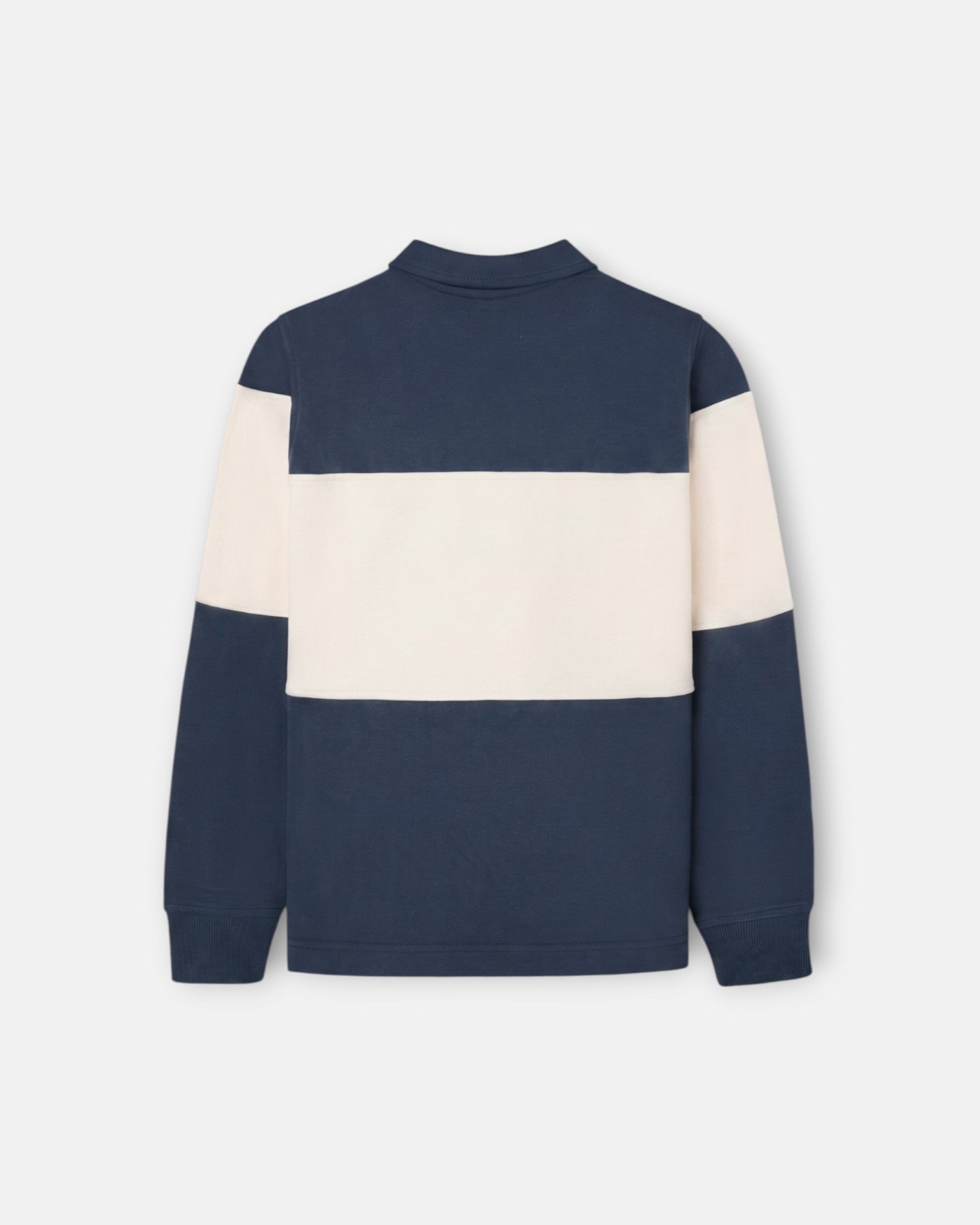 Sudadera de niño con cuello polo en bloques - Silbon - Azul marino Azul marino-2