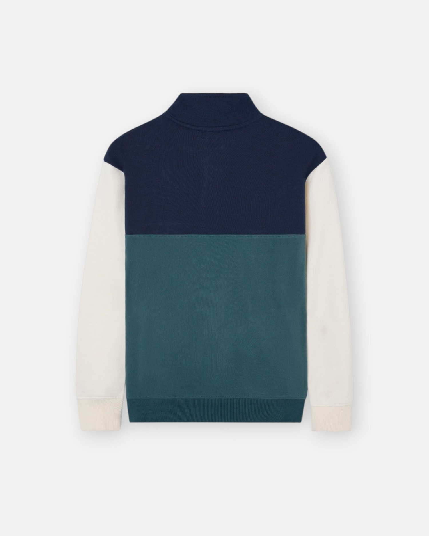 Imagen 2 de Sudadera de niño de bloques con media cremallera - Silbon - Verde Verde