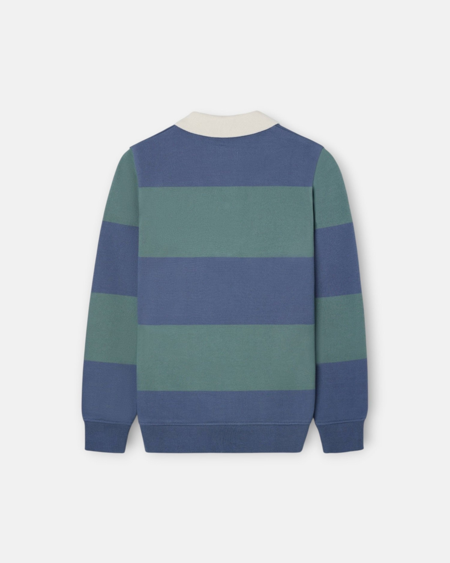 Imagen 4 de Sudadera de niño de rayas con cuello polo - Silbon - Verde oscuro Verde oscuro