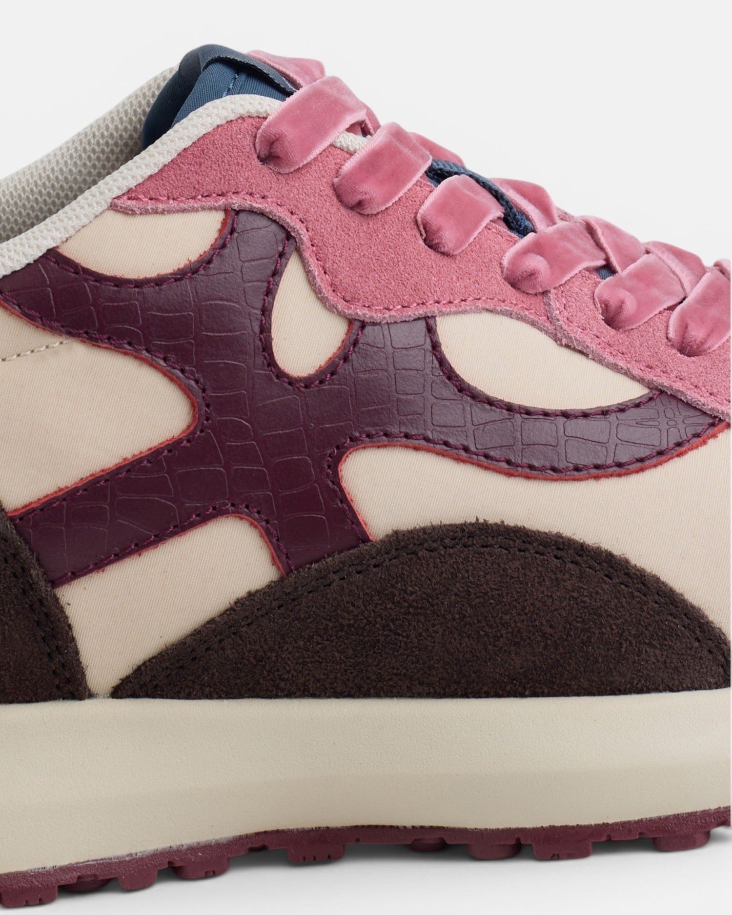 Zapatillas retro rackets09 serraje - Silbon - Rosa / Blanco Rosa / Blanco-3
