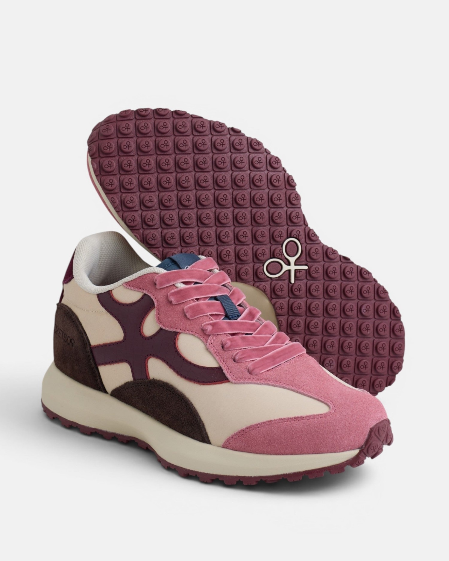 Zapatillas retro rackets09 serraje - Silbon - Rosa / Blanco Rosa / Blanco-5