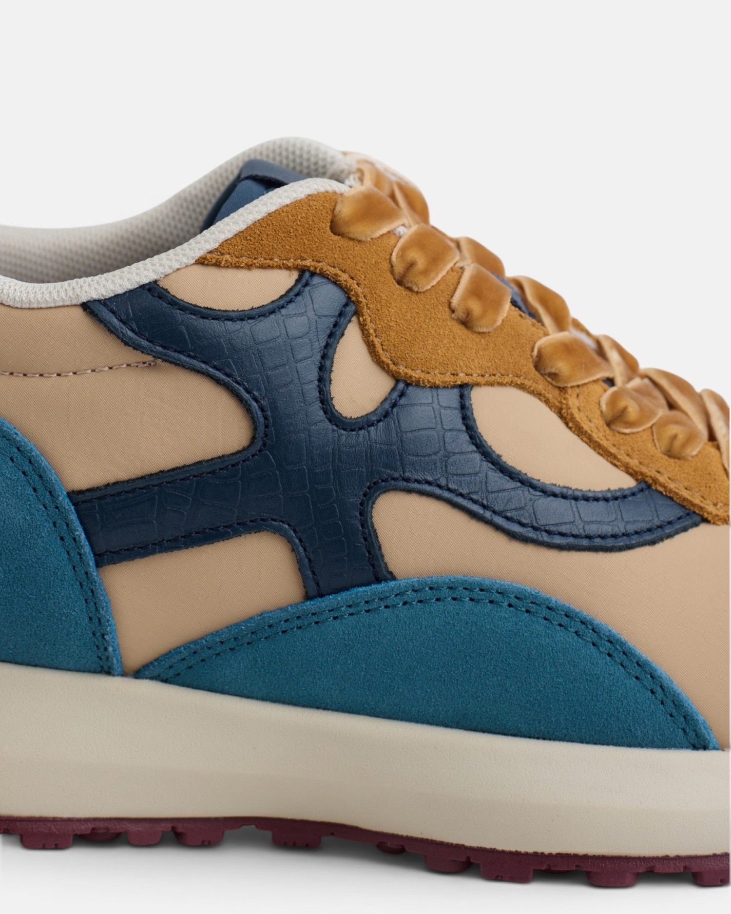 Zapatillas retro rackets09 serraje - Silbon - Azul/Beige Azul/Beige-3