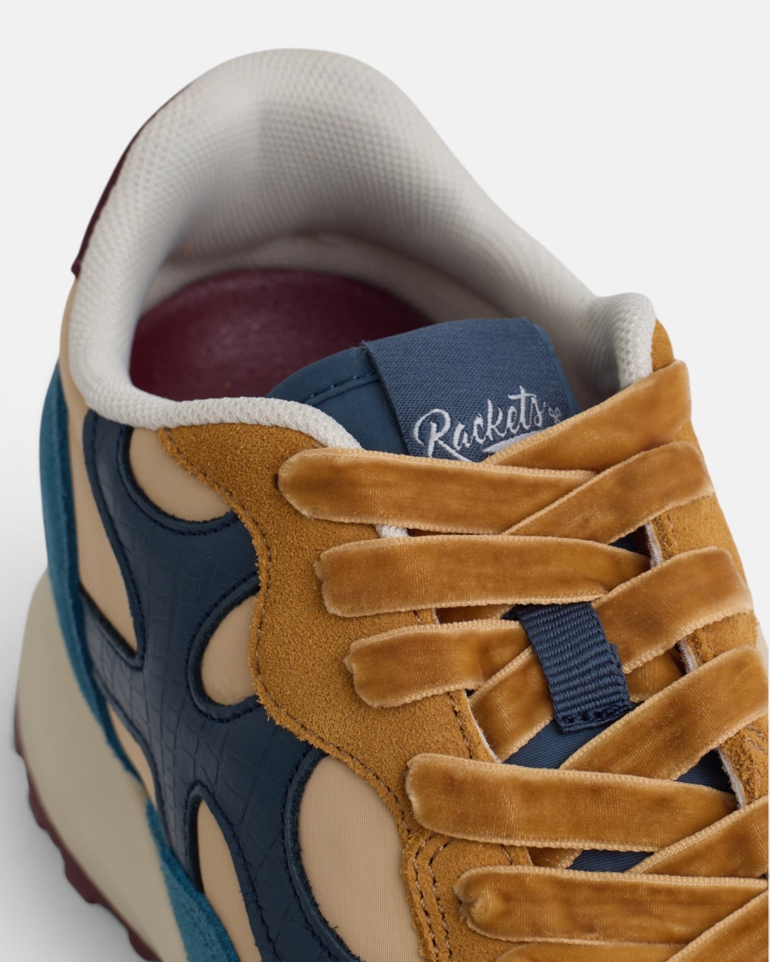 Zapatillas retro rackets09 serraje - Silbon - Azul/Beige Azul/Beige-4