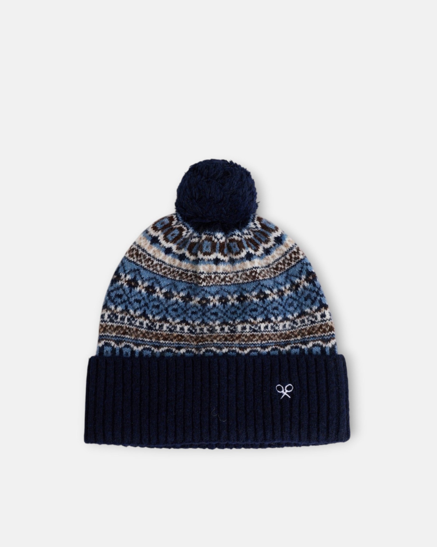Imagen 1 de Gorro punto jacquard pompón Azul marino