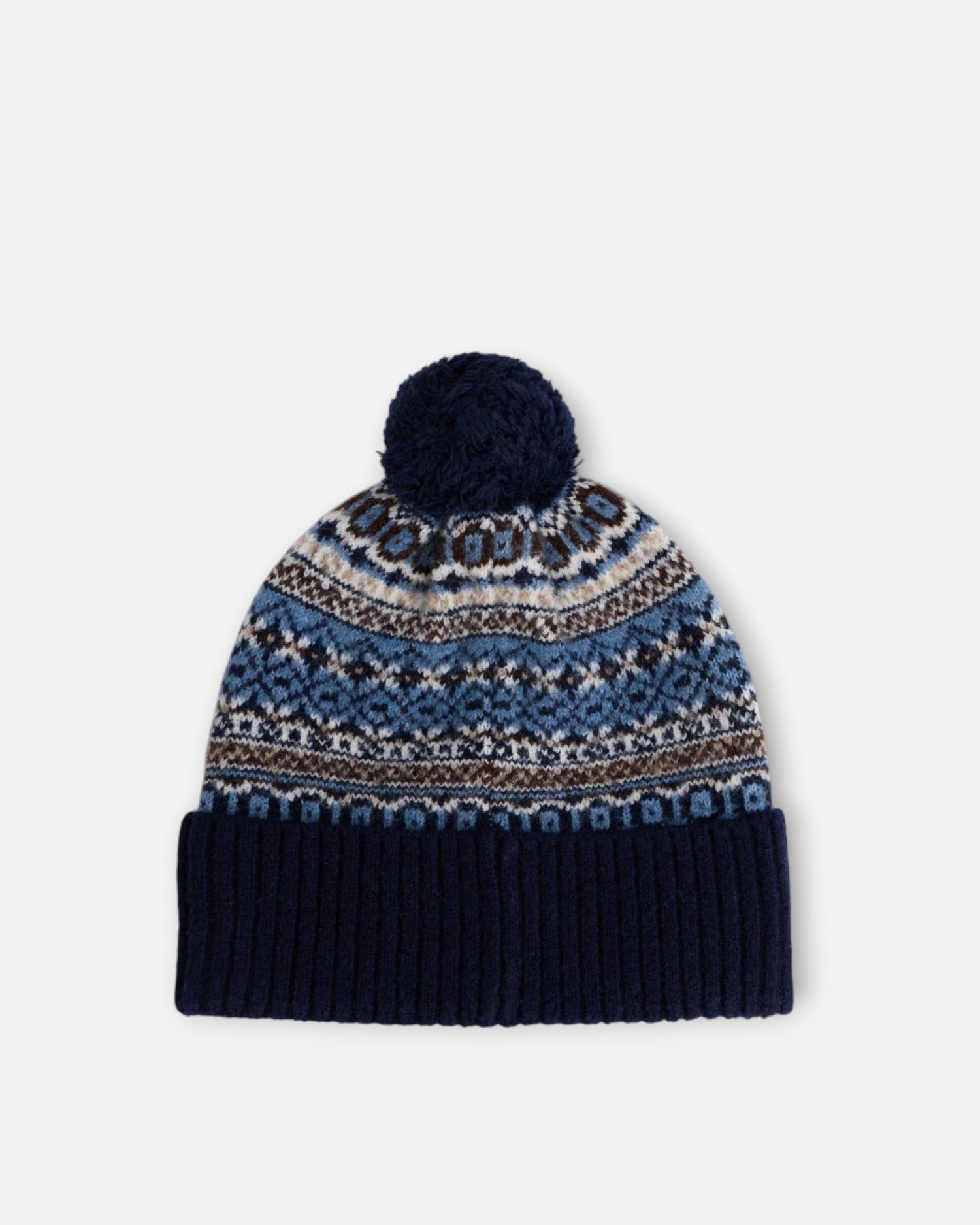 Imagen 3 de Gorro punto jacquard pompón - Silbon - Azul marino Azul marino