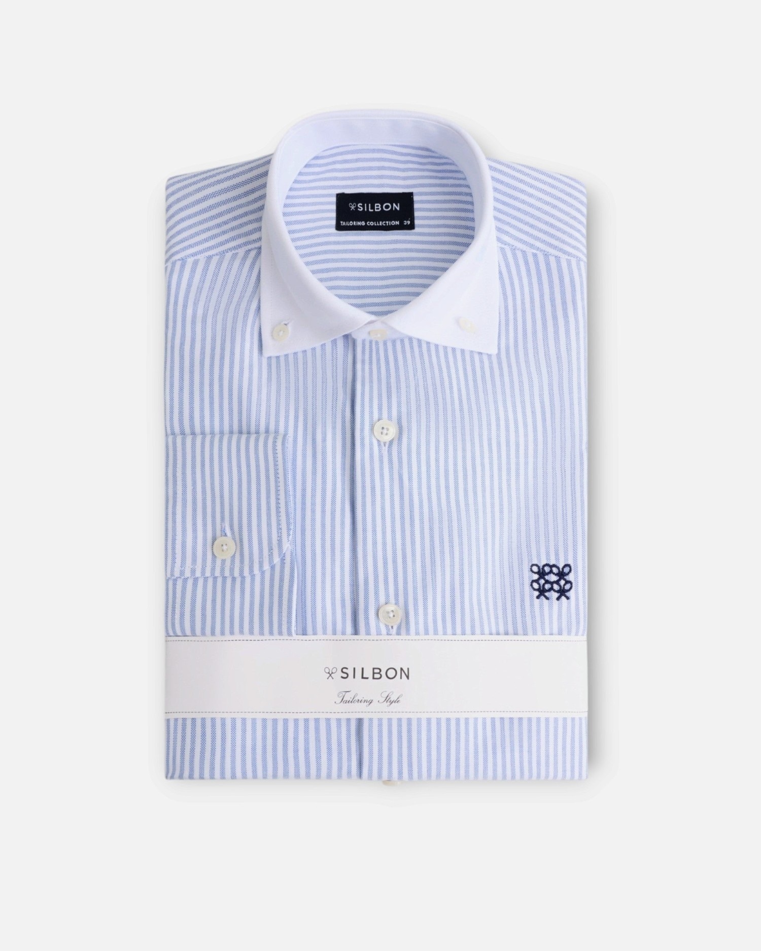 Camisa de vestir unique de hombre de rayas - Silbon - Azul celeste Azul celeste-5