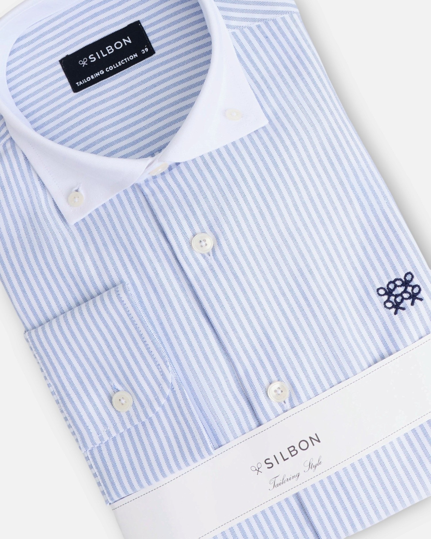 Camisa de vestir unique de hombre de rayas - Silbon - Azul celeste Azul celeste-4