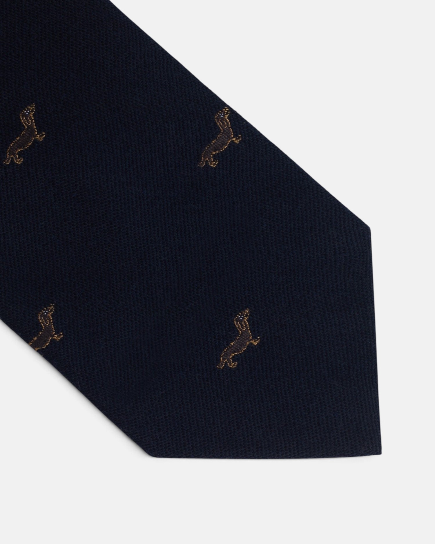 Corbata lana motivo doggy - Silbon - Azul marino Azul marino-3