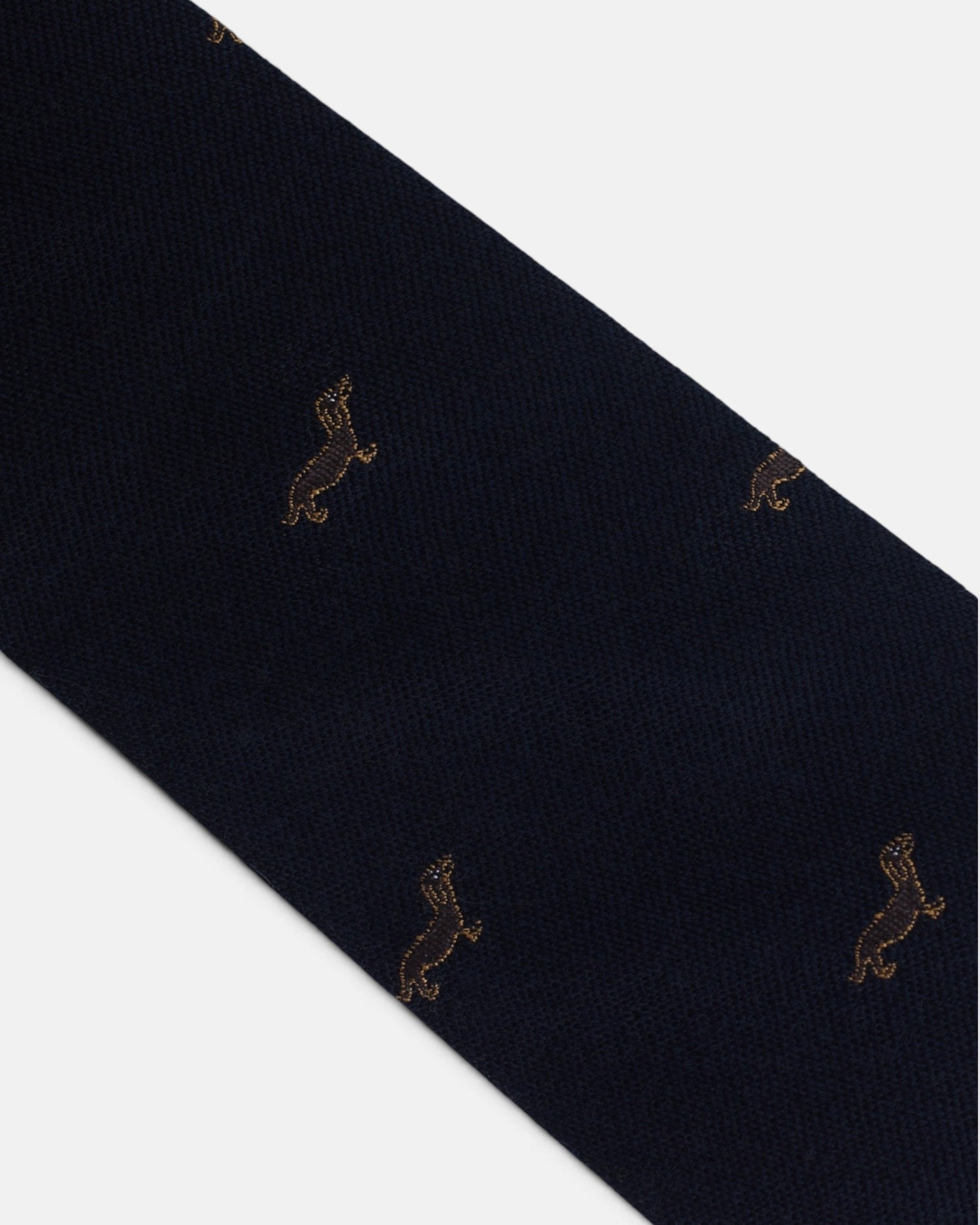 Corbata lana motivo doggy - Silbon - Azul marino Azul marino-2
