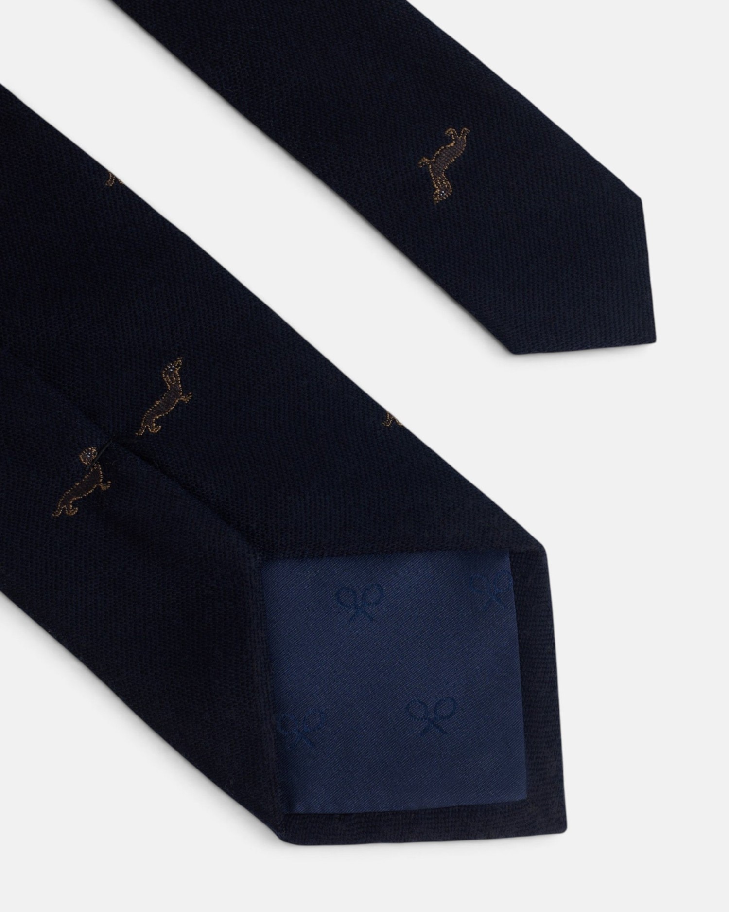 Corbata lana motivo doggy - Silbon - Azul marino Azul marino-4