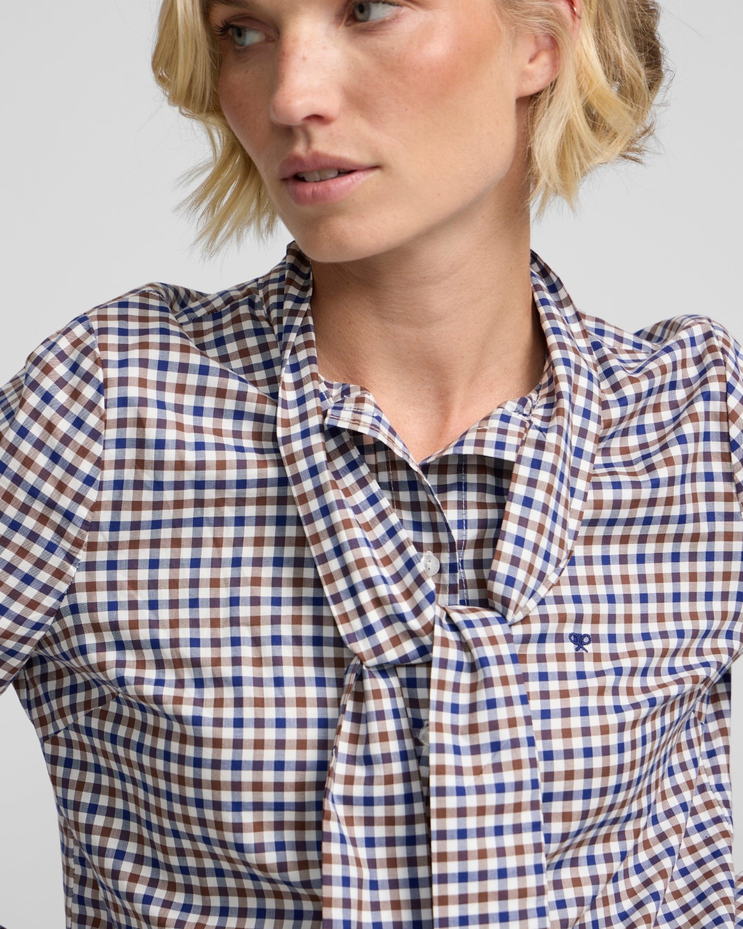 Camisa lazada cuadros - Silbon - Azul marino Azul marino-3