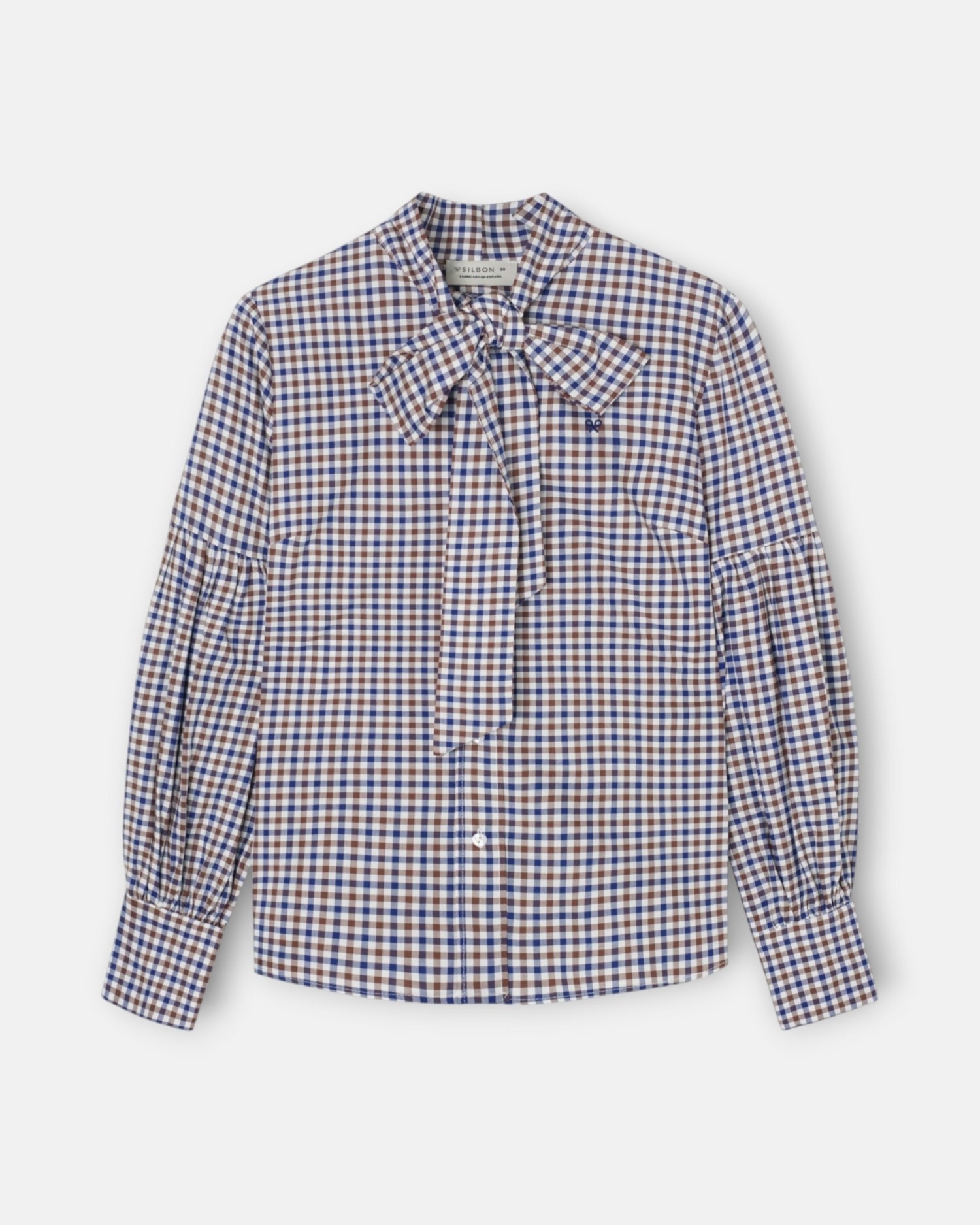 Camisa lazada cuadros - Silbon - Azul marino Azul marino-5