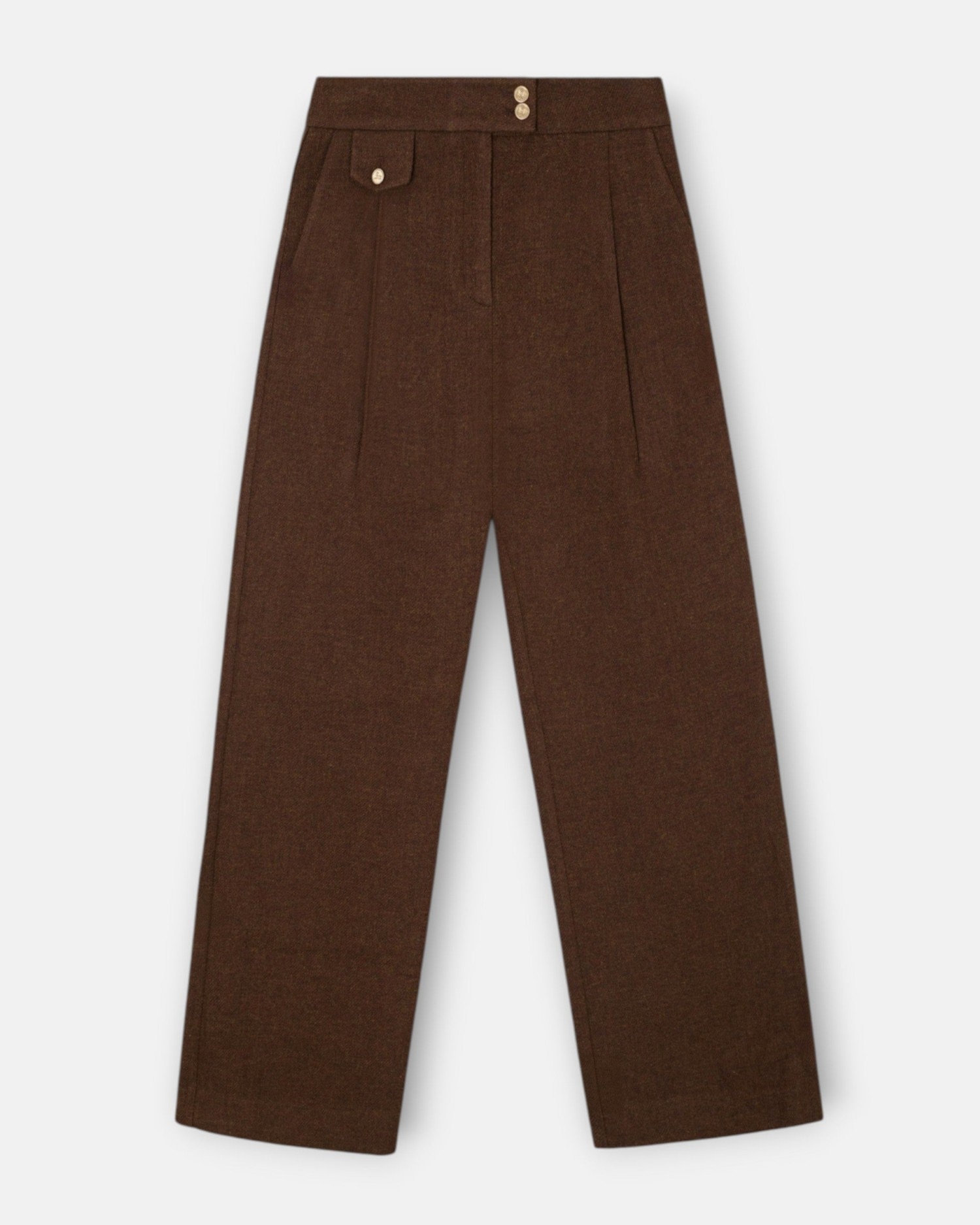 Imagen 0 de Pantalón recto sarga Marrón