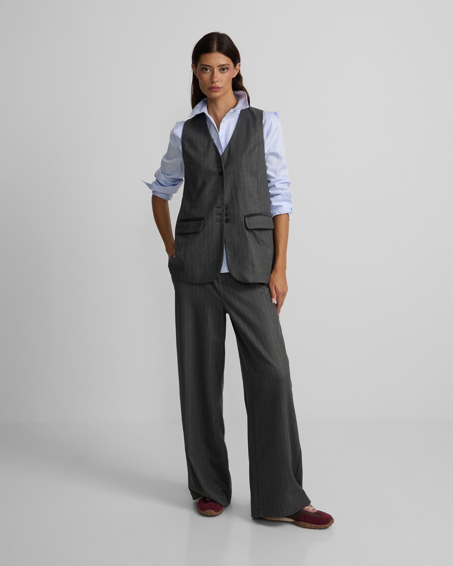 Imagen 0 de Pantalón recto raya diplomática Gris
