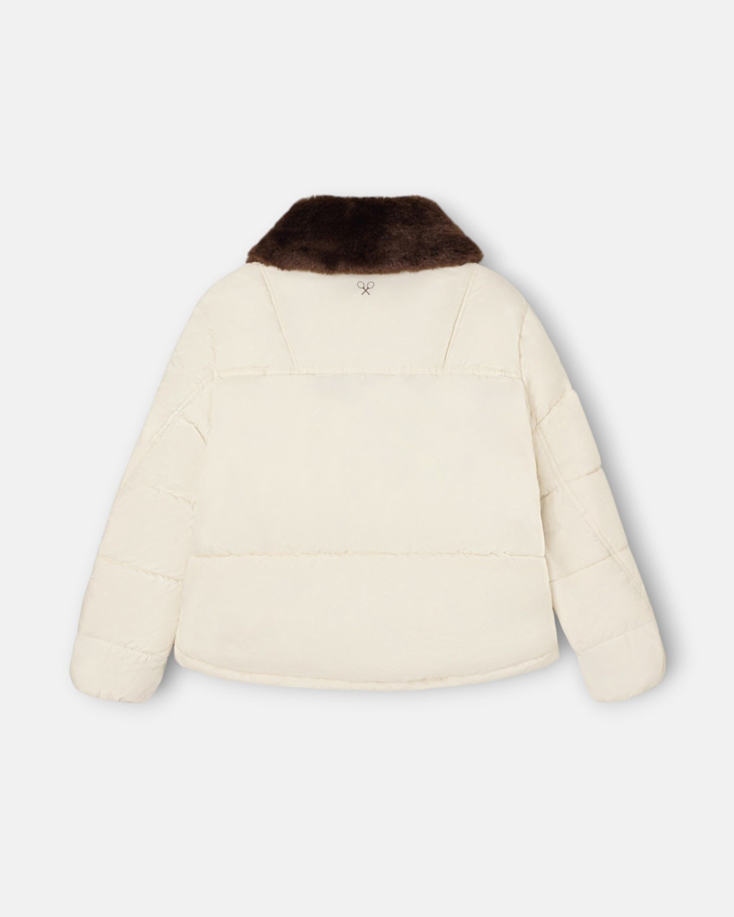 Parka corta acolchada cuello pelo - Silbon - Beige Beige-4