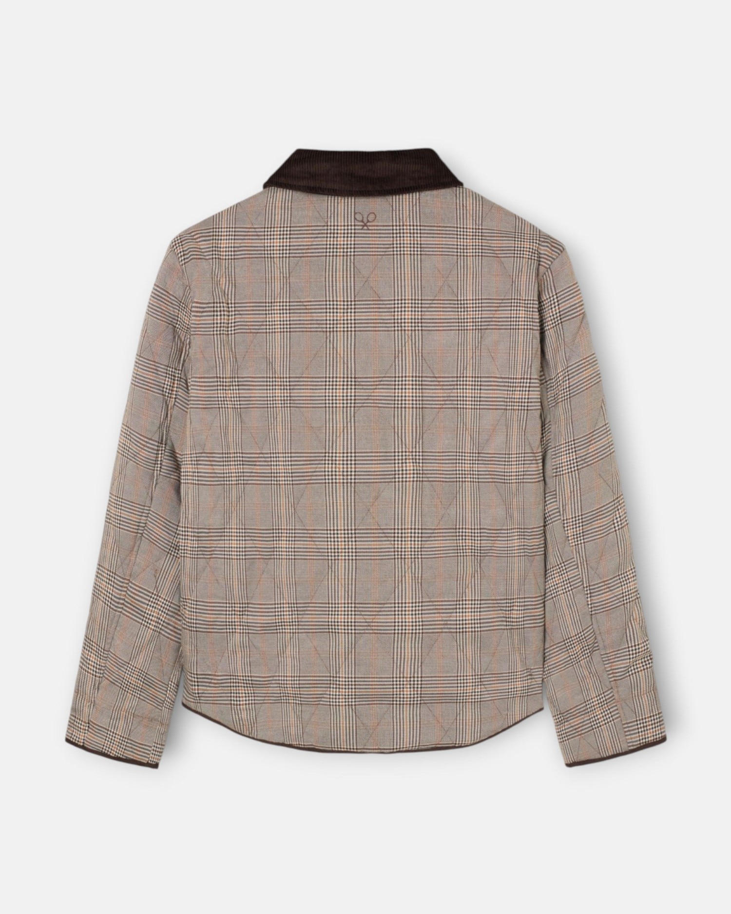 Parka corta acolchada cuadros - Silbon - Marrón Marrón-2